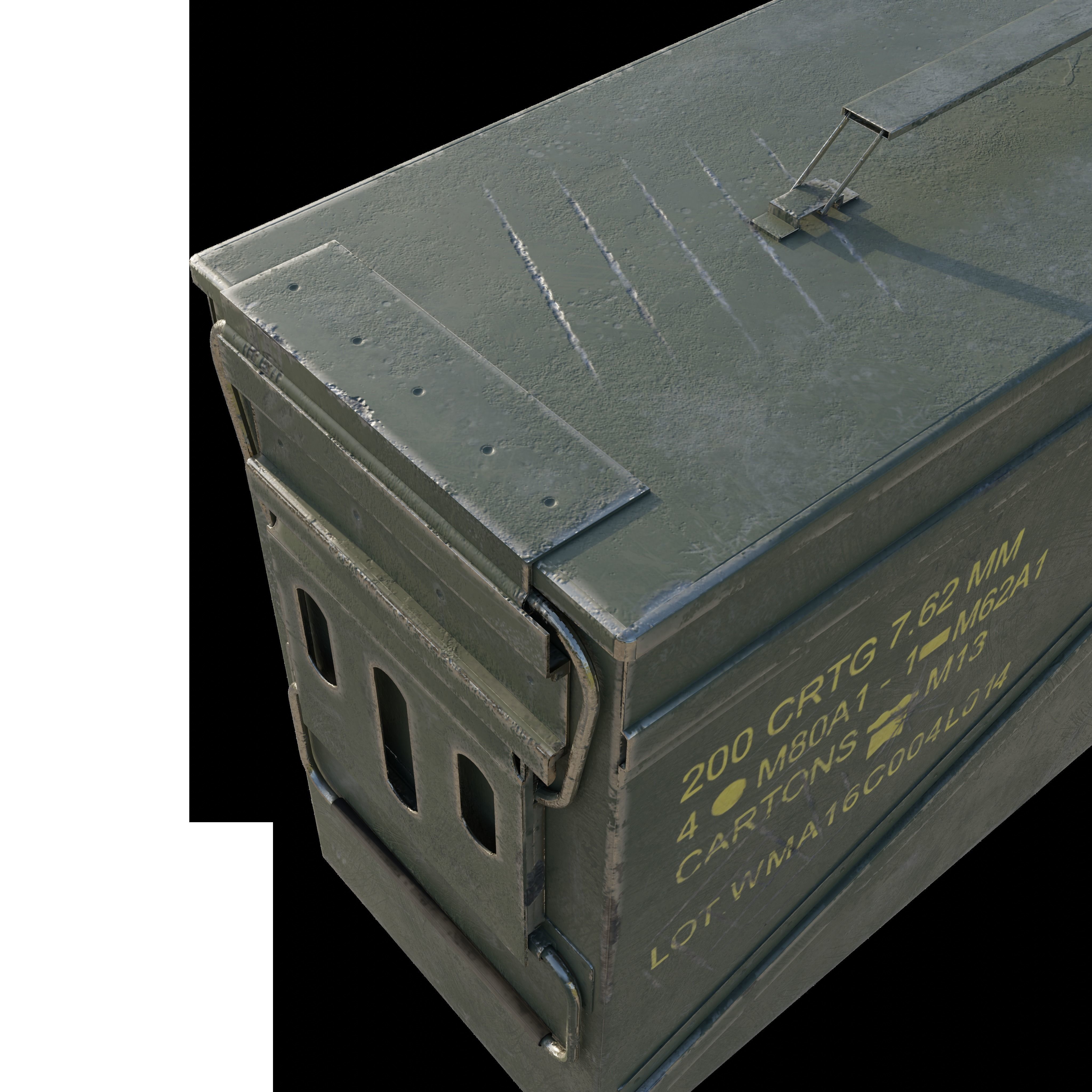 3D Realistic Ammo Box Damaged-Rusty 3D model_4