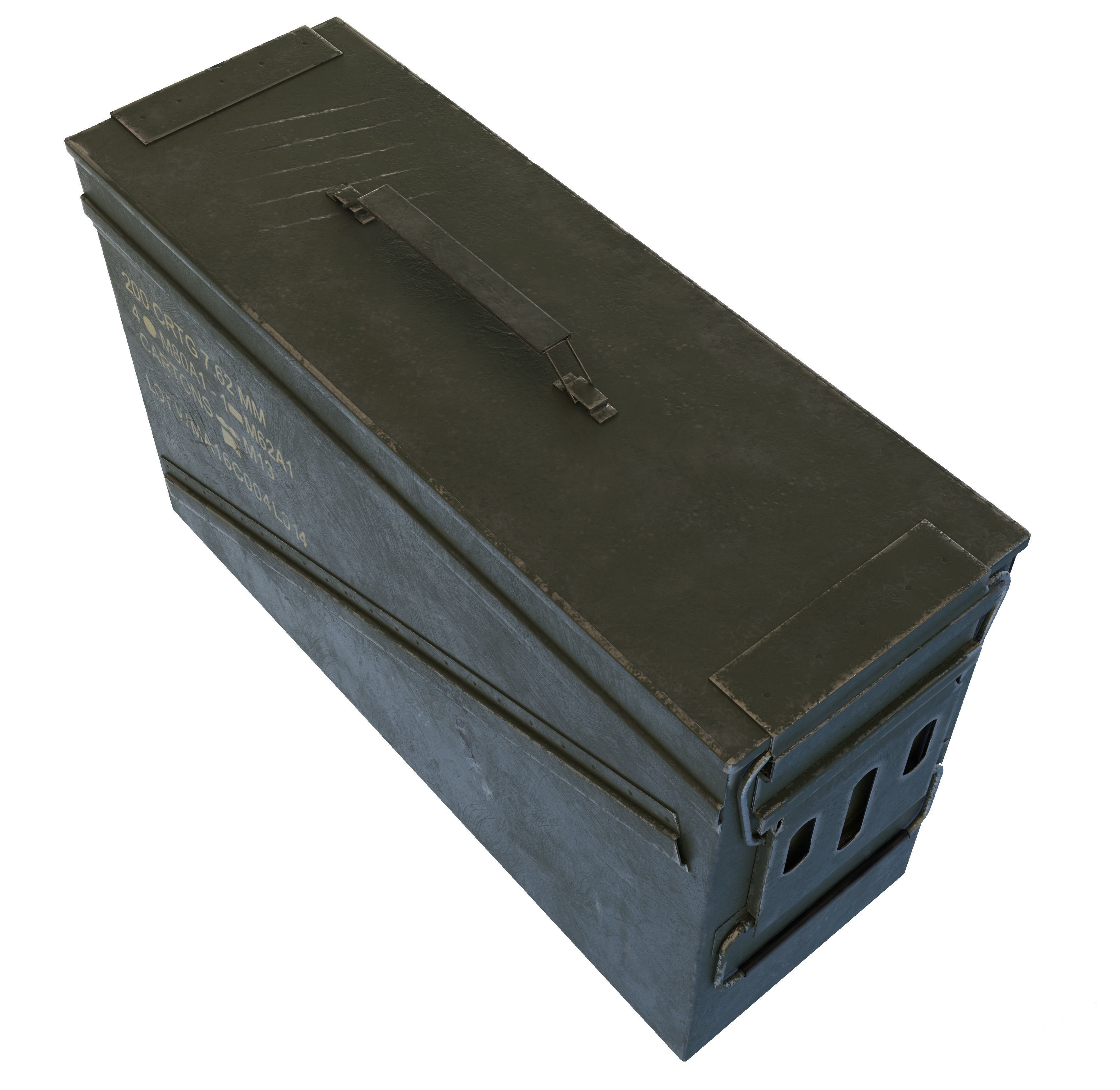 3D Realistic Ammo Box Damaged-Rusty 3D model_2