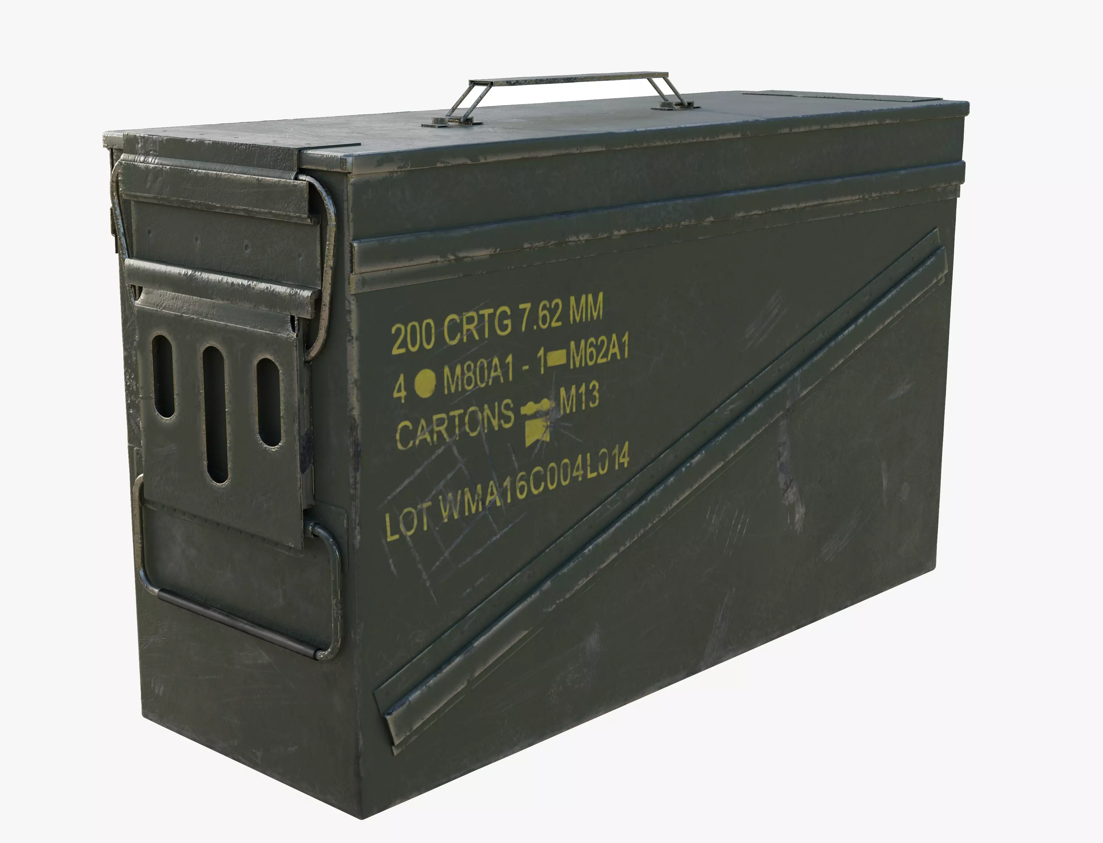 3D Realistic Ammo Box Damaged-Rusty 3D model_0