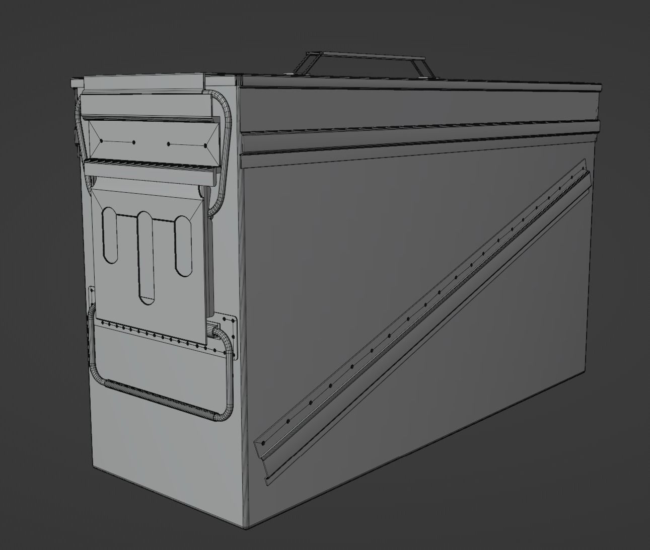3D Realistic Ammo Box Damaged-Rusty 3D model_8