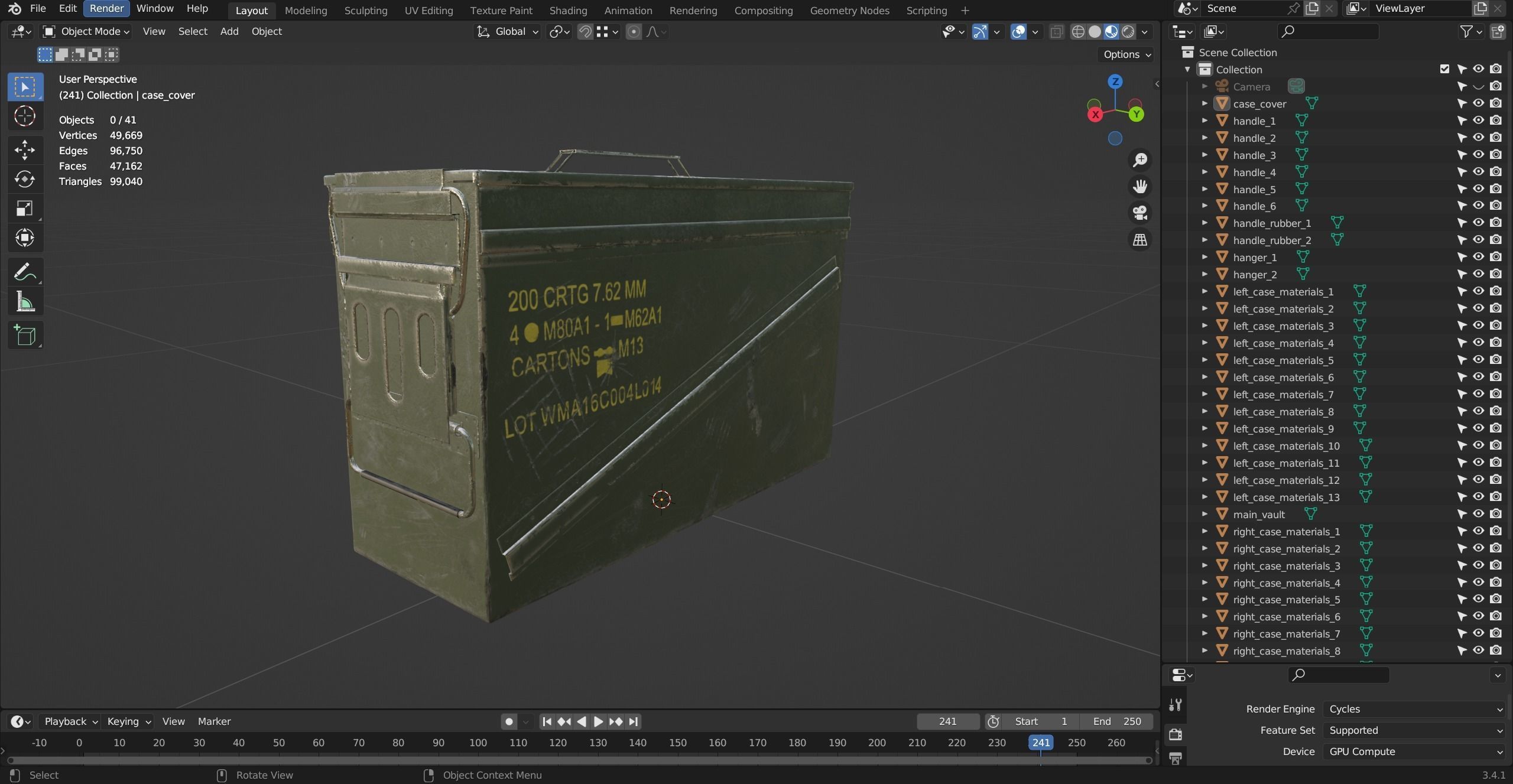 3D Realistic Ammo Box Damaged-Rusty 3D model_15
