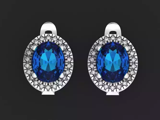  Oval Diamond earrings  1148