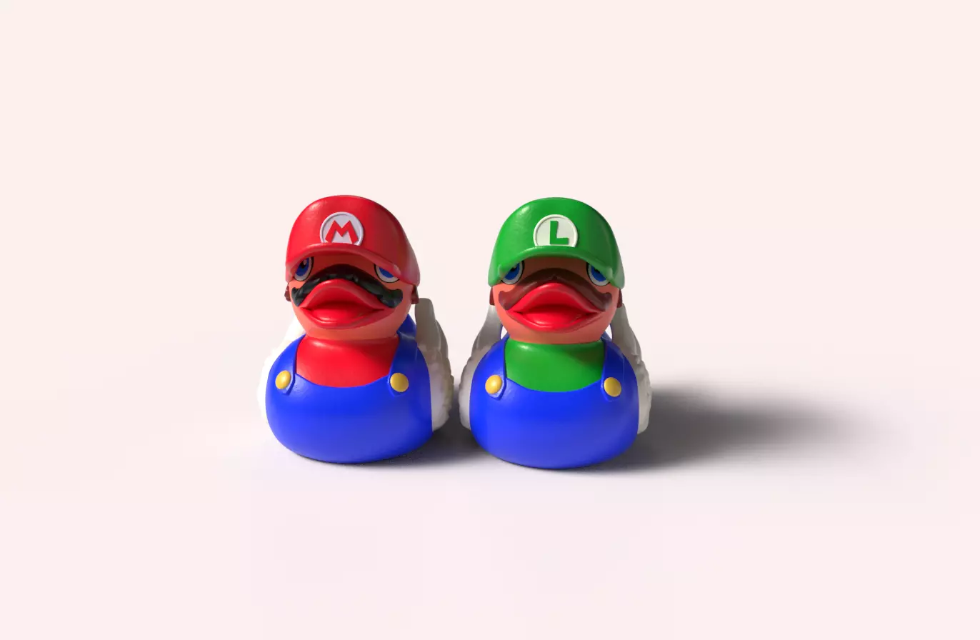 Mario and Luigi  Ducks-  Super Mario Bros  3D print model_0
