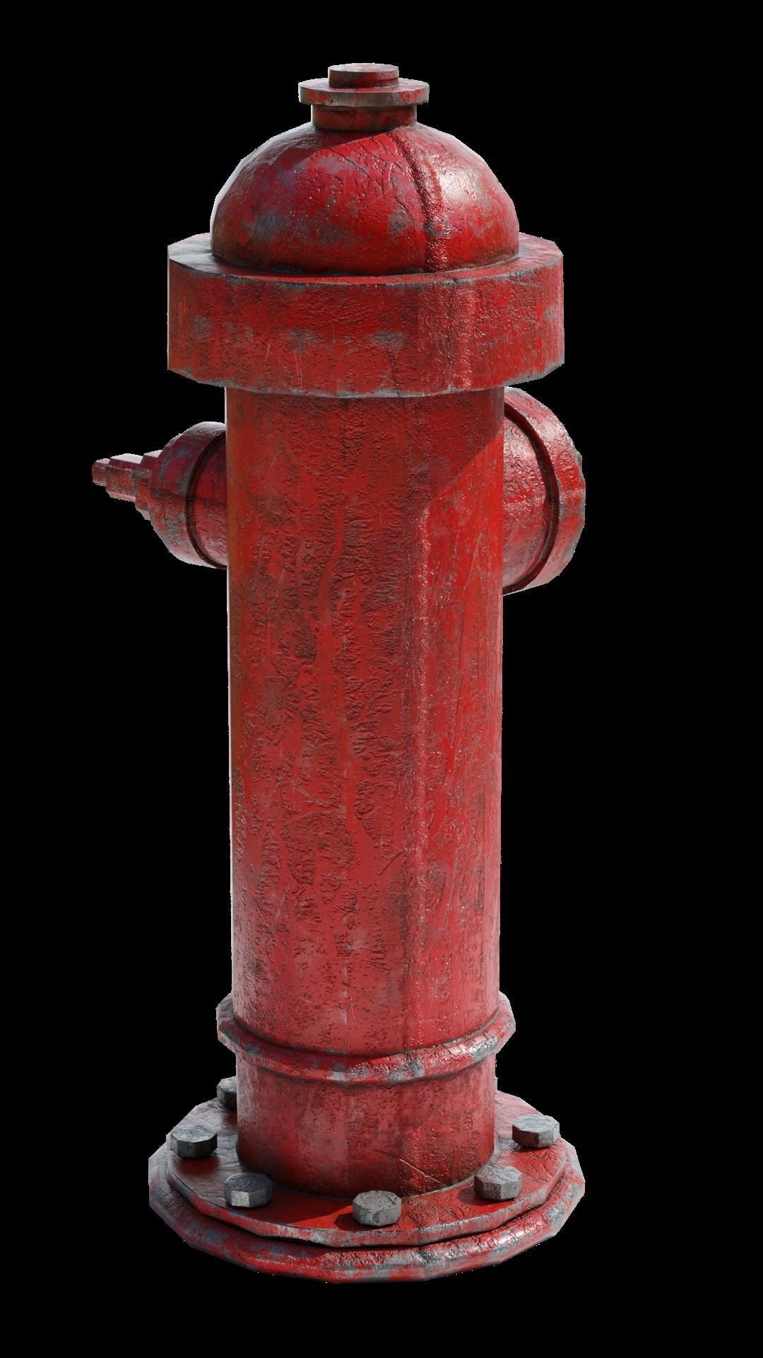 Fire Hydrant Game Ready Low Poly Low-poly 3D model_1