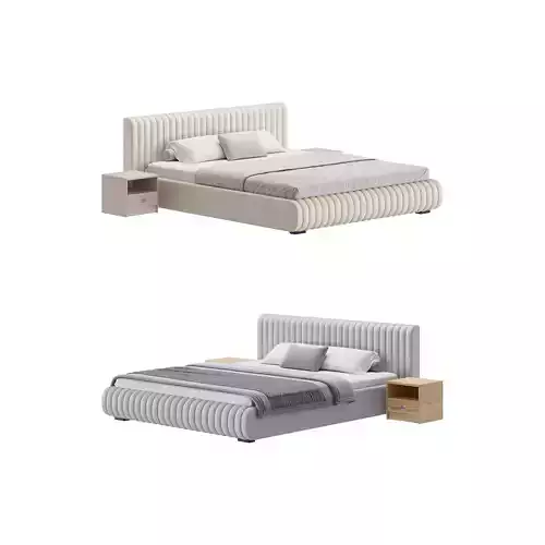 Contemporary Fabric Solid Color Standard Bed I