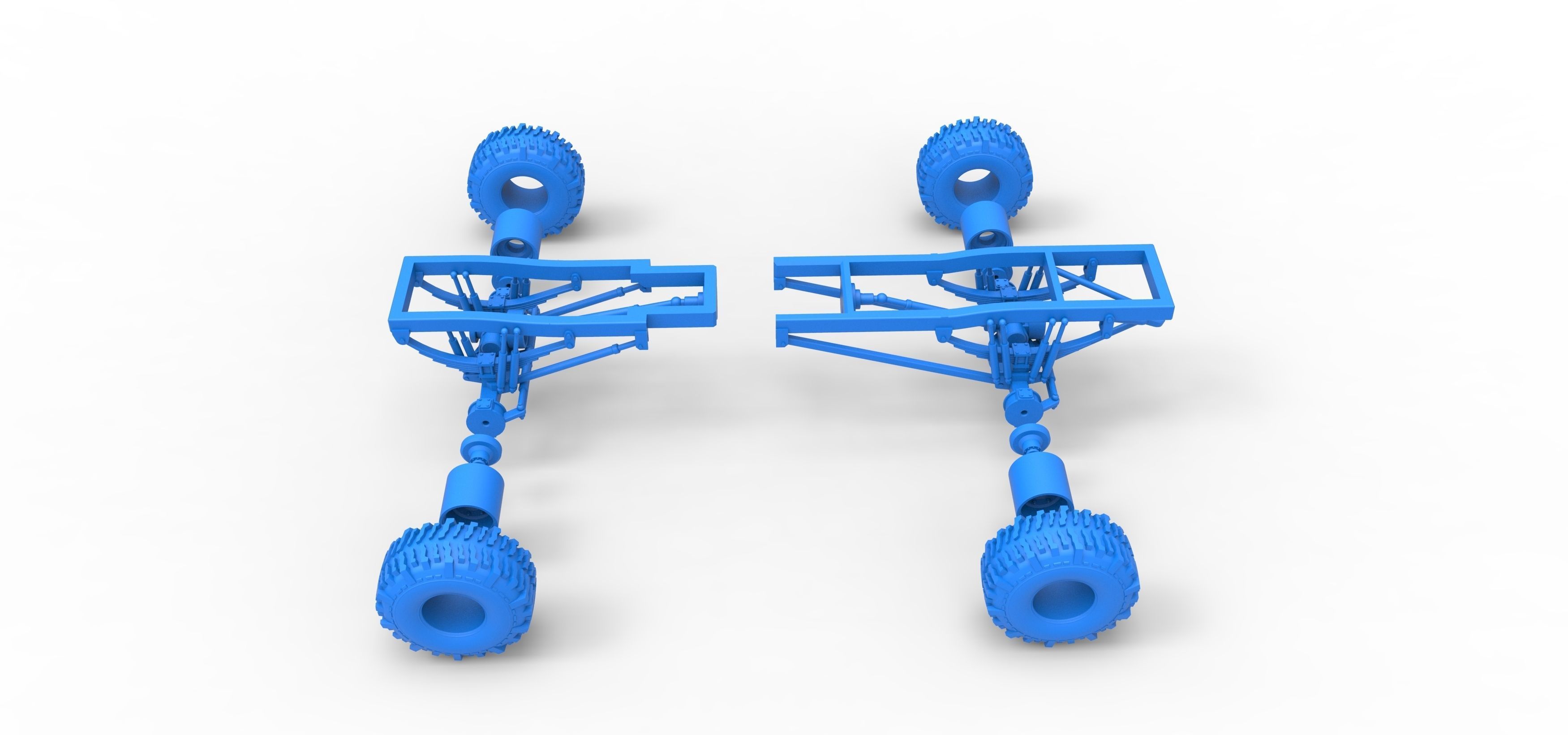 Chassis of Wheel Standing Mega Truck Scale 1 to 25 3D print model_35