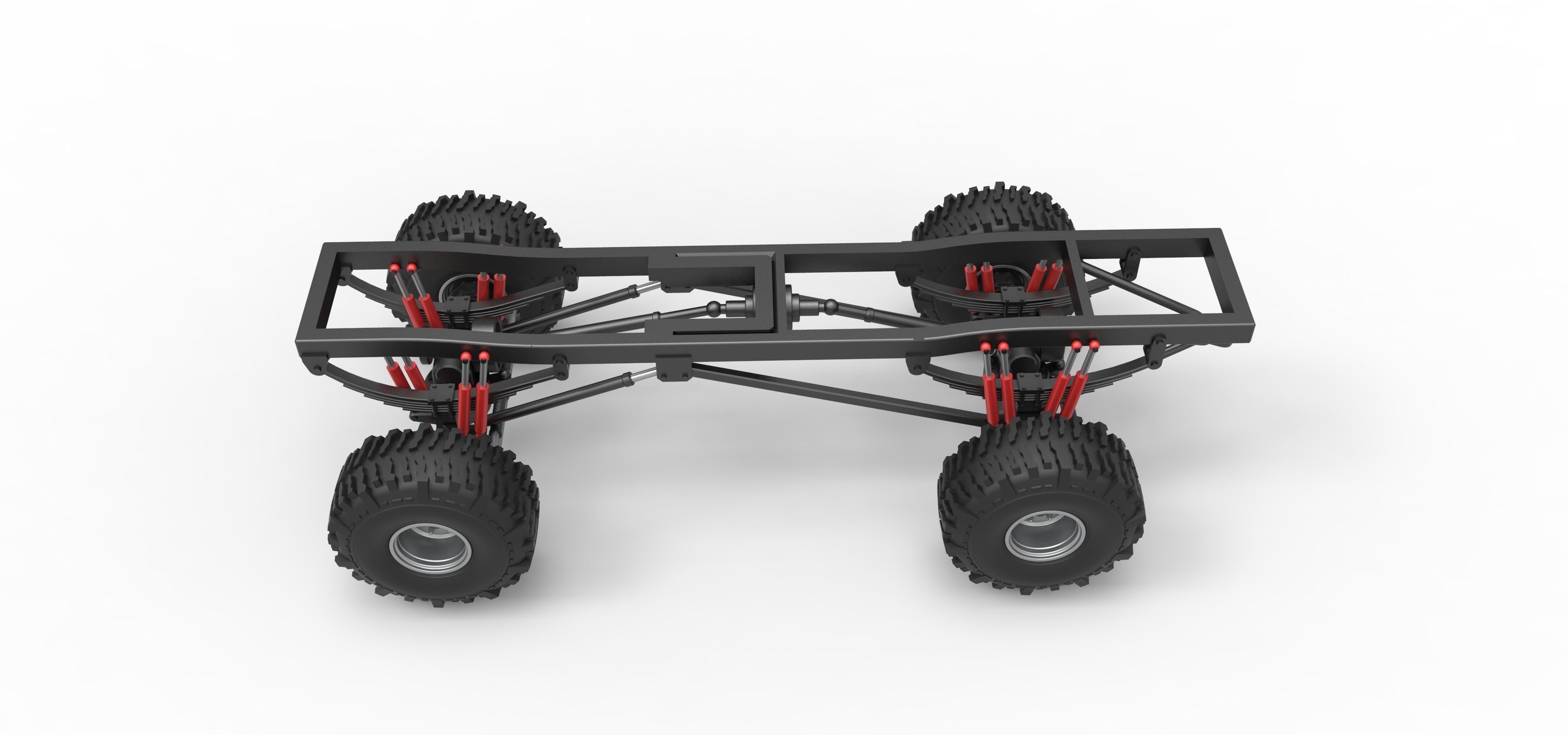 Chassis of Wheel Standing Mega Truck Scale 1 to 25 3D print model_8