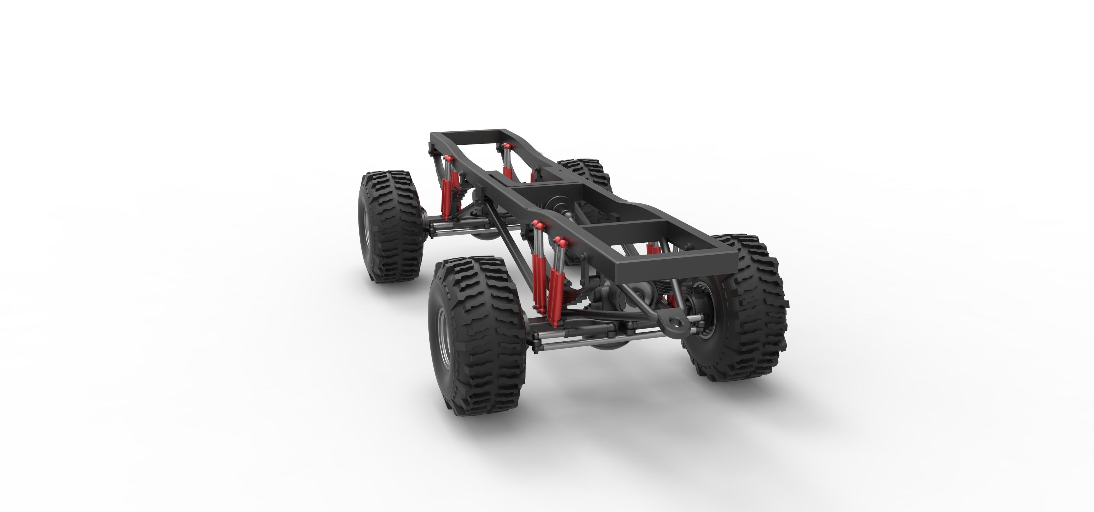 Chassis of Wheel Standing Mega Truck Scale 1 to 25 3D print model_12
