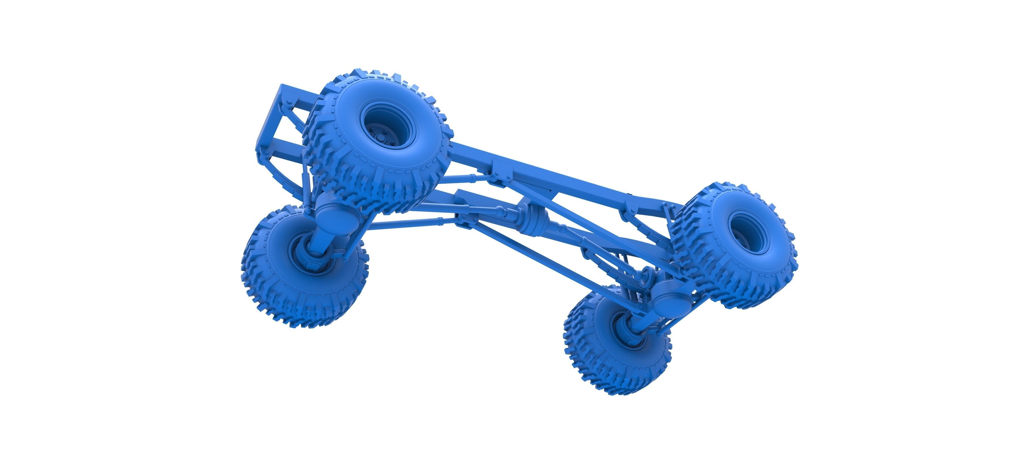 Chassis of Wheel Standing Mega Truck Scale 1 to 25 3D print model_17