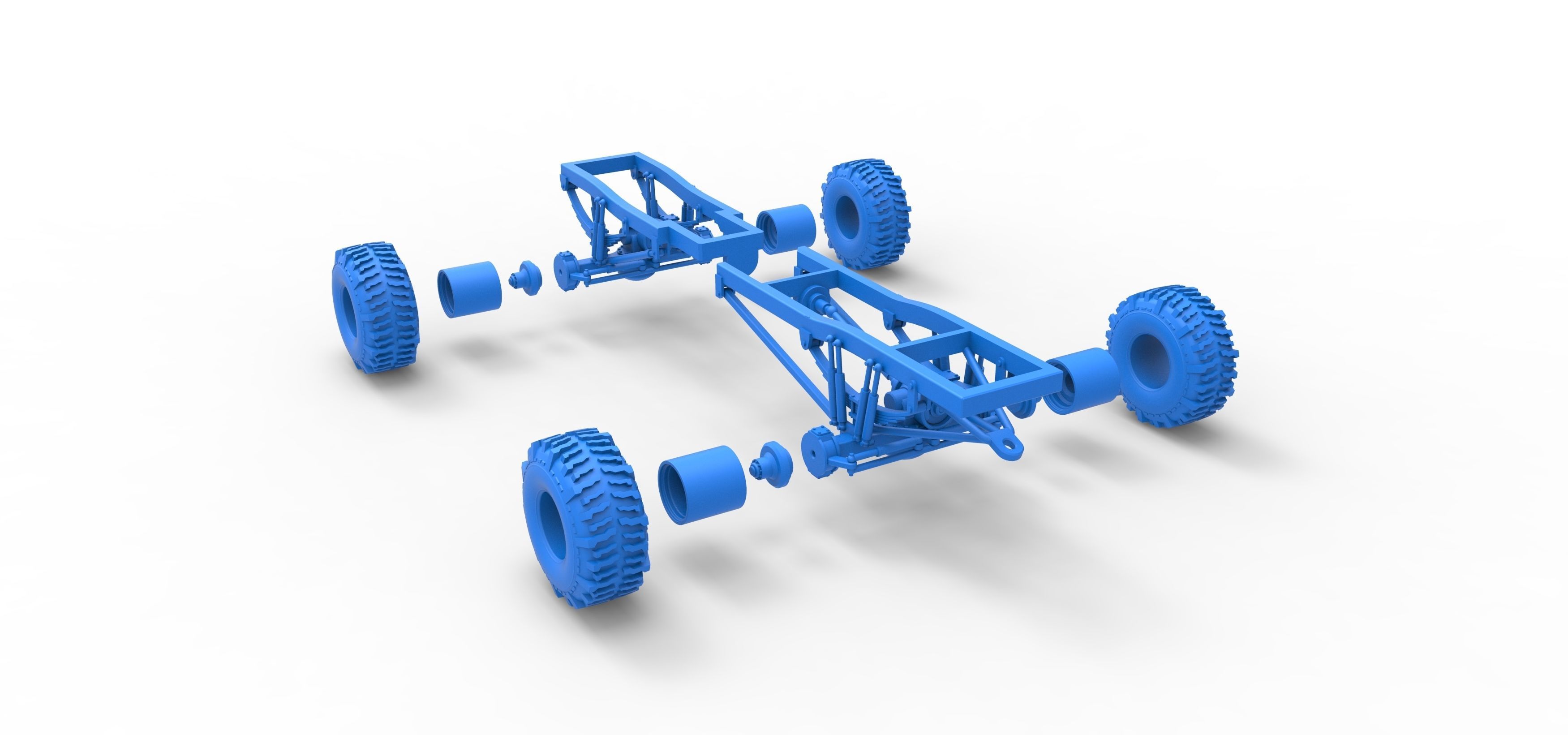 Chassis of Wheel Standing Mega Truck Scale 1 to 25 3D print model_36