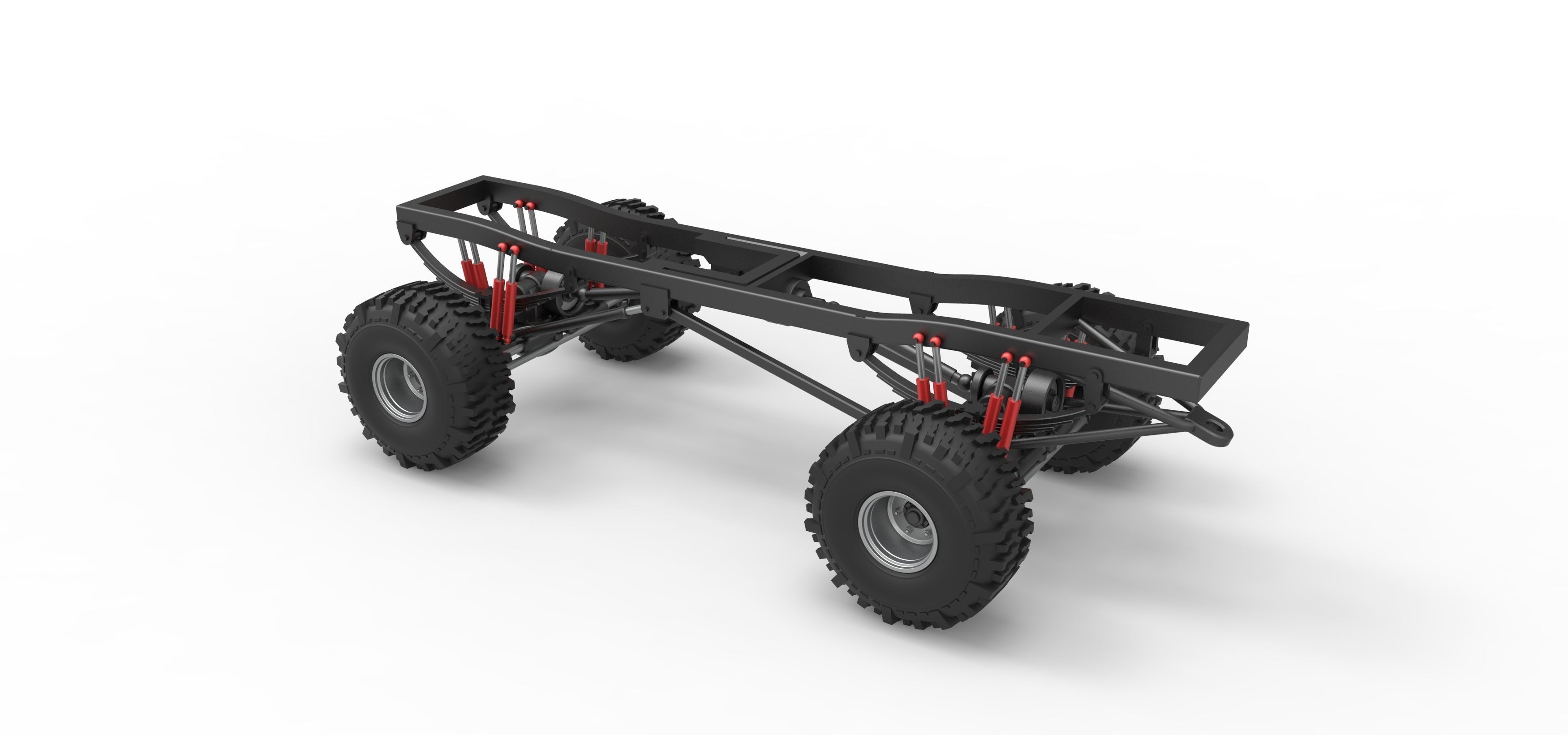 Chassis of Wheel Standing Mega Truck Scale 1 to 25 3D print model_10