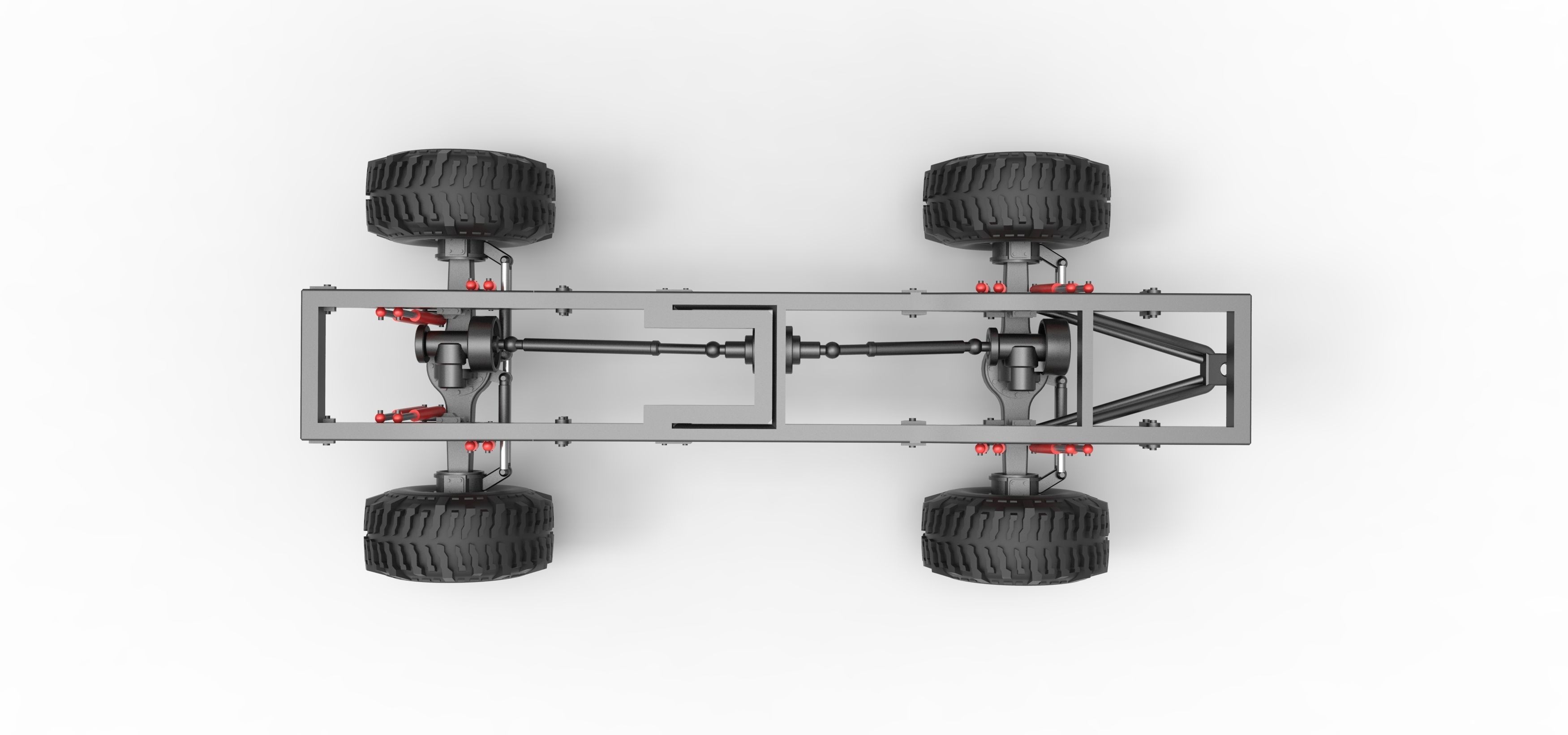 Chassis of Wheel Standing Mega Truck Scale 1 to 25 3D print model_9