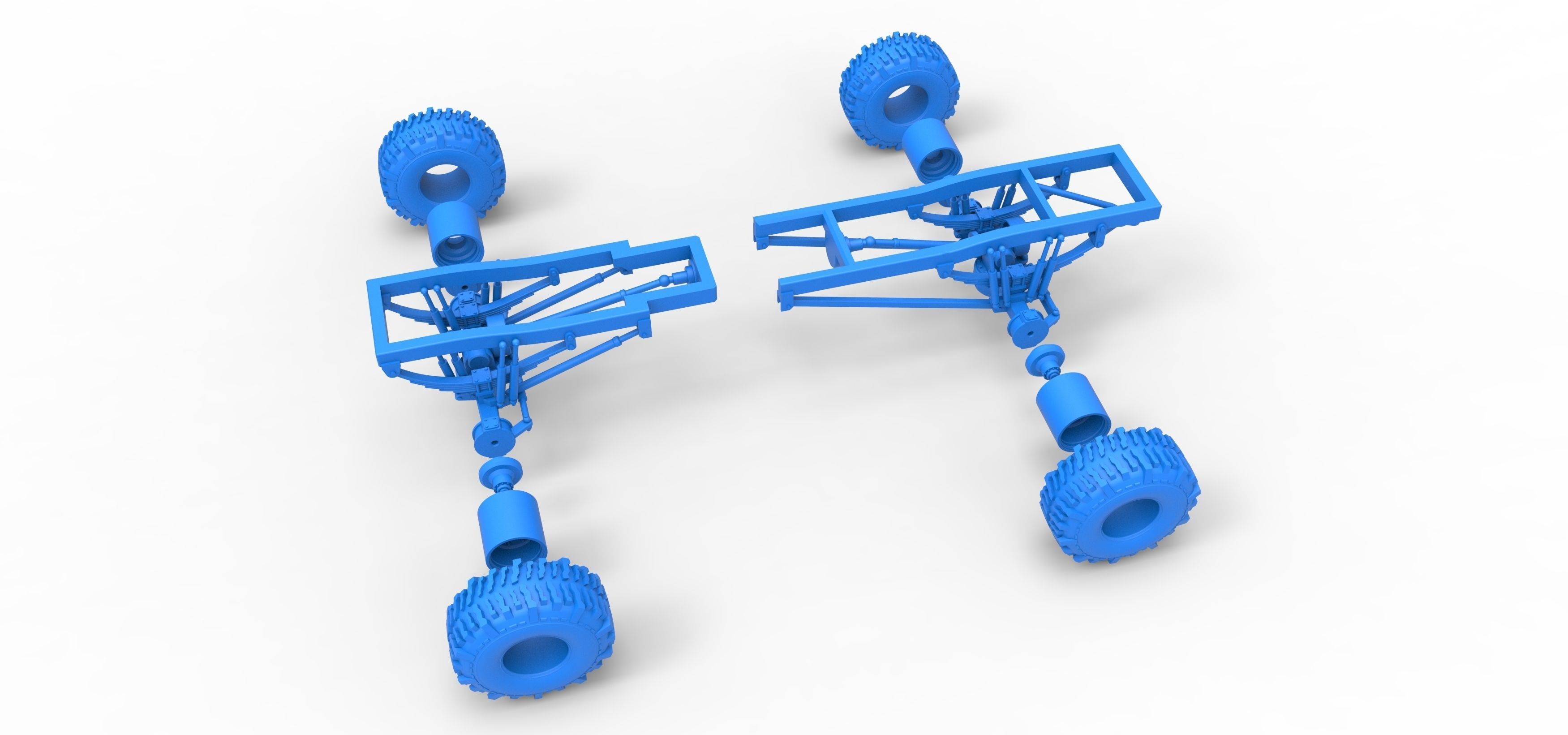 Chassis of Wheel Standing Mega Truck Scale 1 to 25 3D print model_31