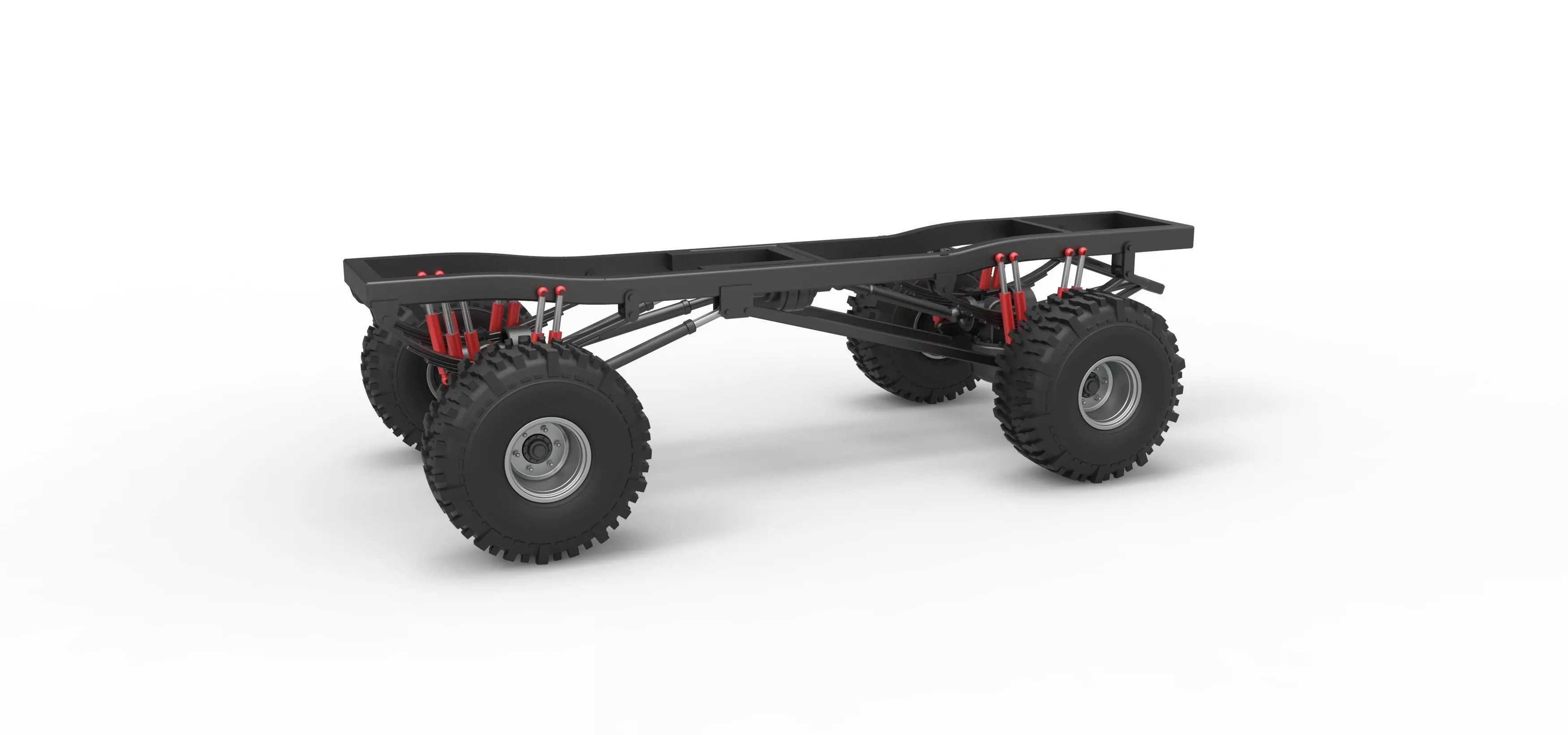 Chassis of Wheel Standing Mega Truck Scale 1 to 25 3D print model_0