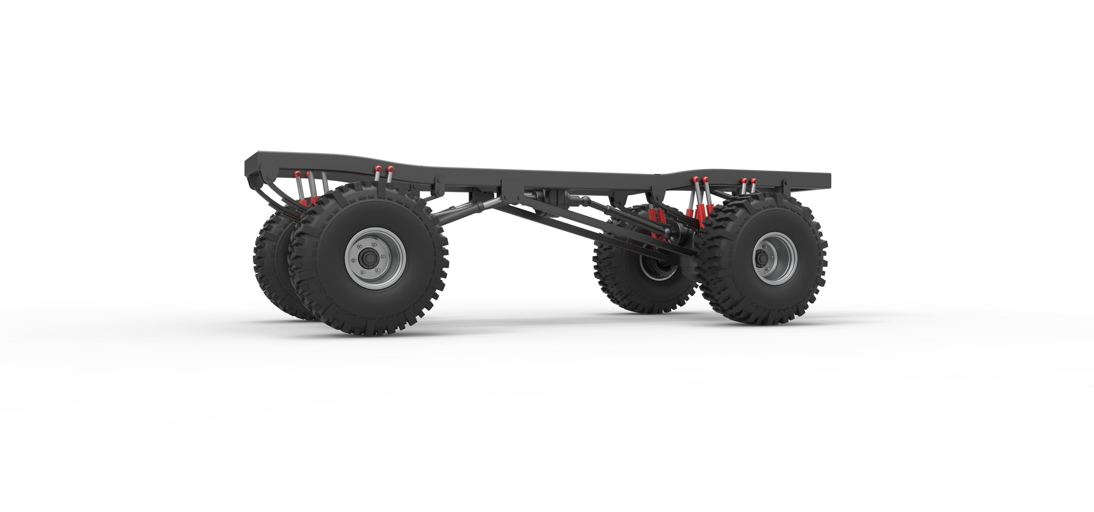 Chassis of Wheel Standing Mega Truck Scale 1 to 25 3D print model_2