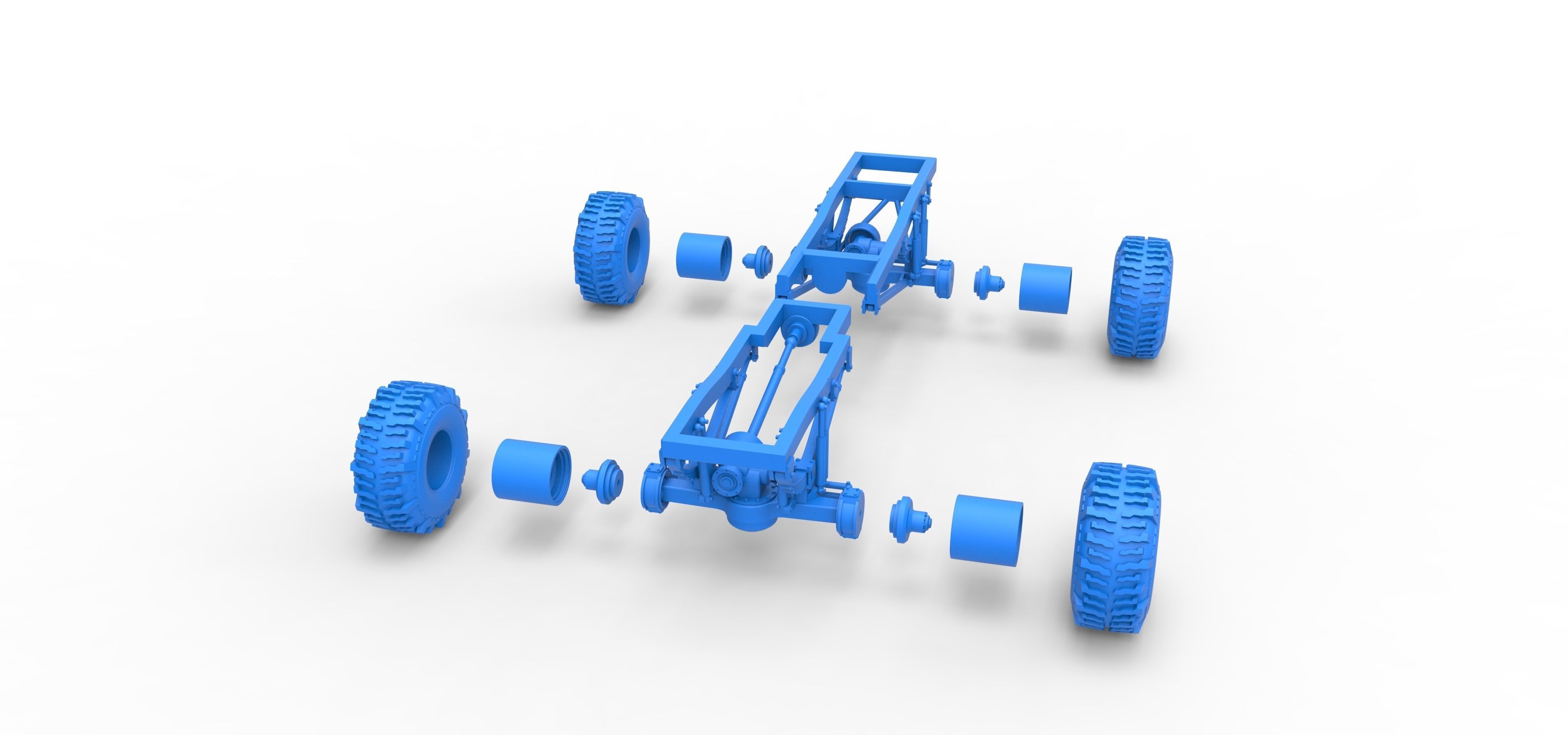 Chassis of Wheel Standing Mega Truck Scale 1 to 25 3D print model_33