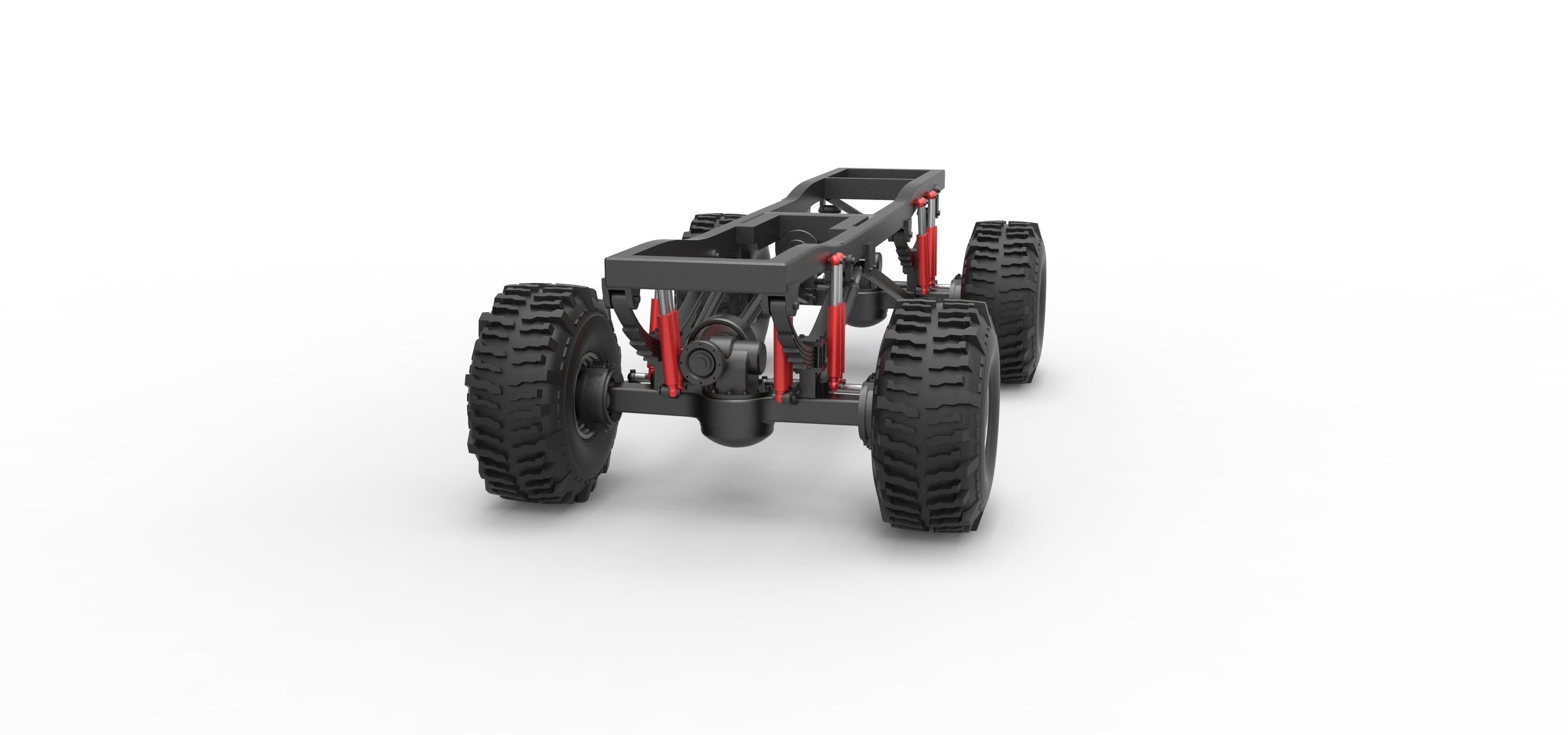Chassis of Wheel Standing Mega Truck Scale 1 to 25 3D print model_4