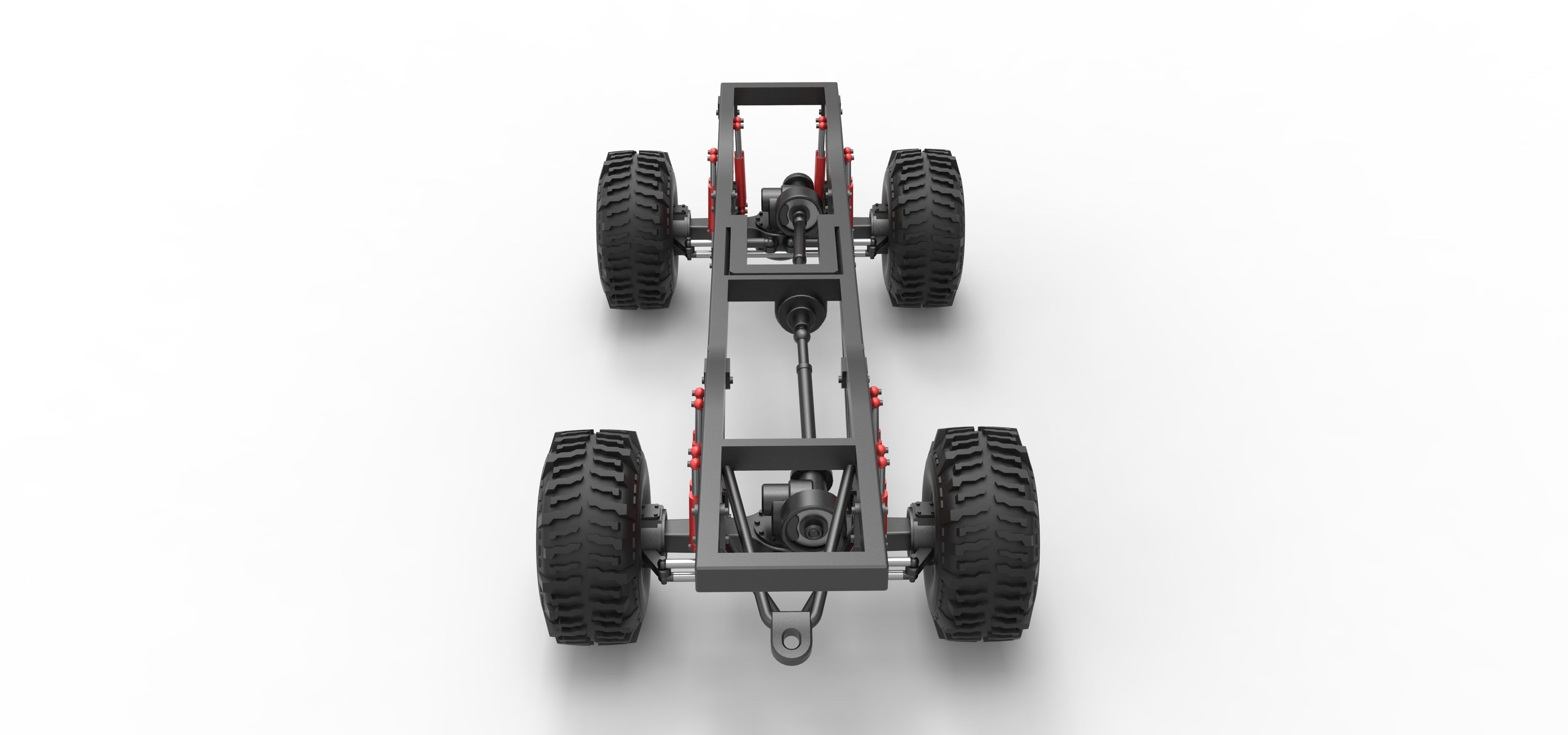 Chassis of Wheel Standing Mega Truck Scale 1 to 25 3D print model_14