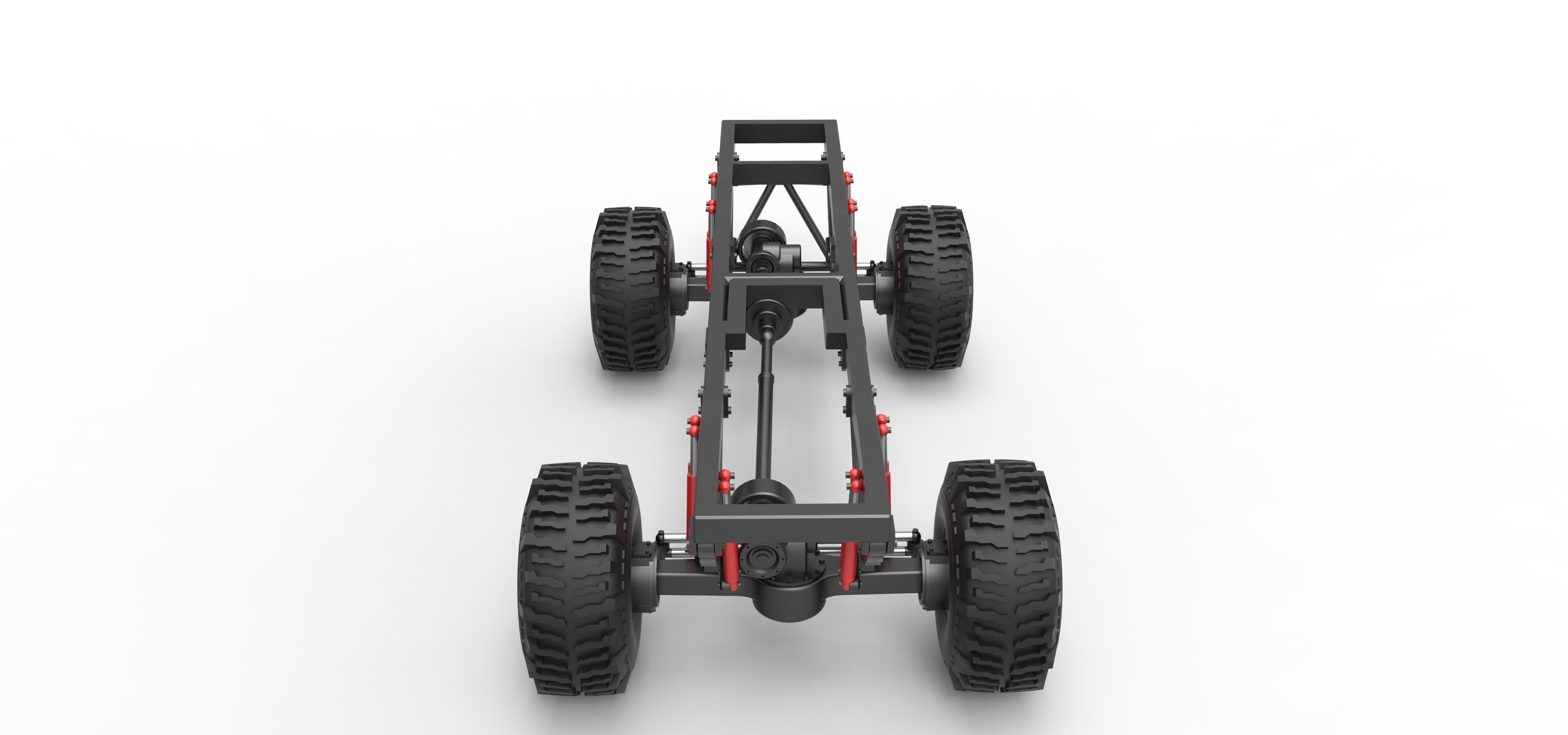 Chassis of Wheel Standing Mega Truck Scale 1 to 25 3D print model_6
