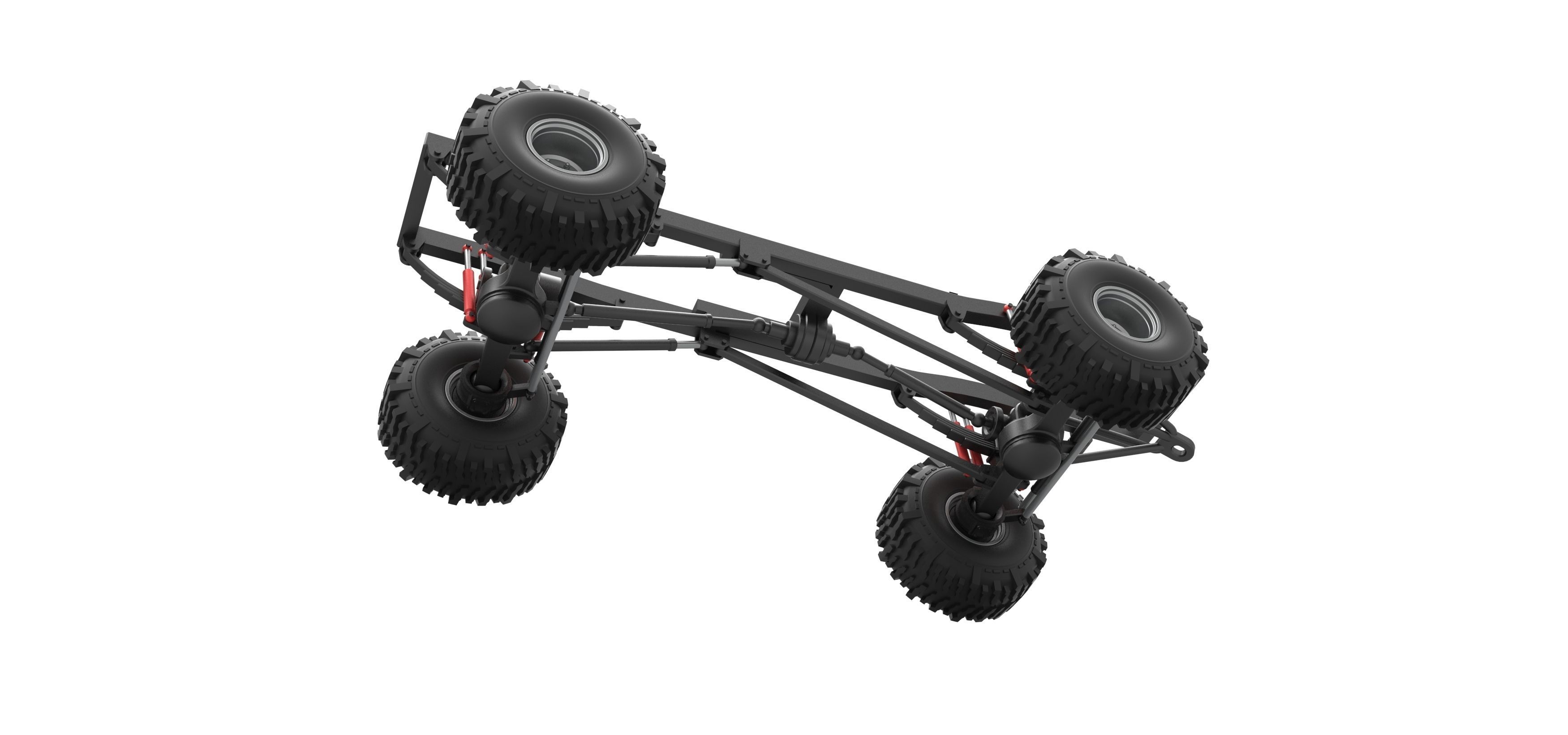 Chassis of Wheel Standing Mega Truck Scale 1 to 25 3D print model_3