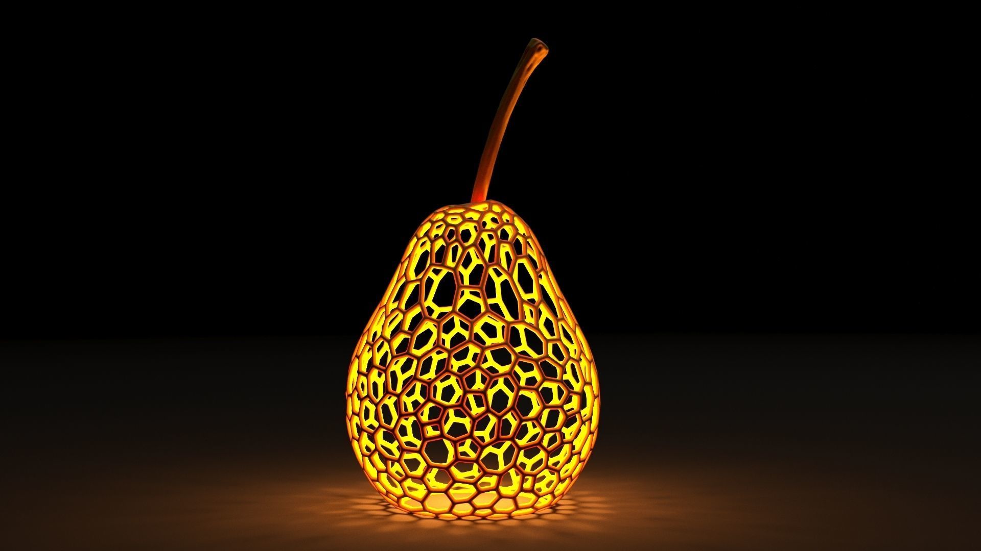 Pear lamp 3D print model_2