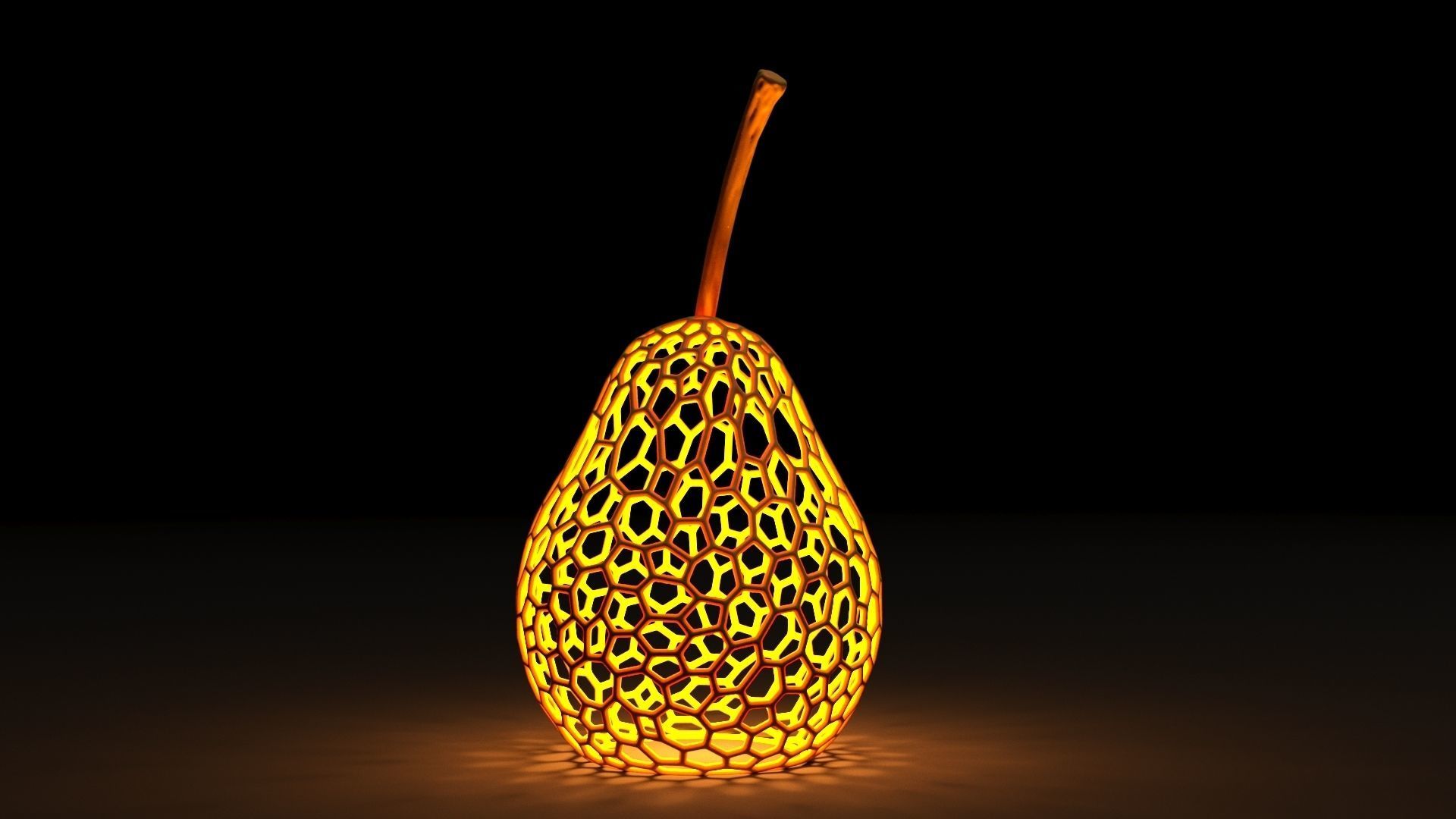 Pear lamp 3D print model_4