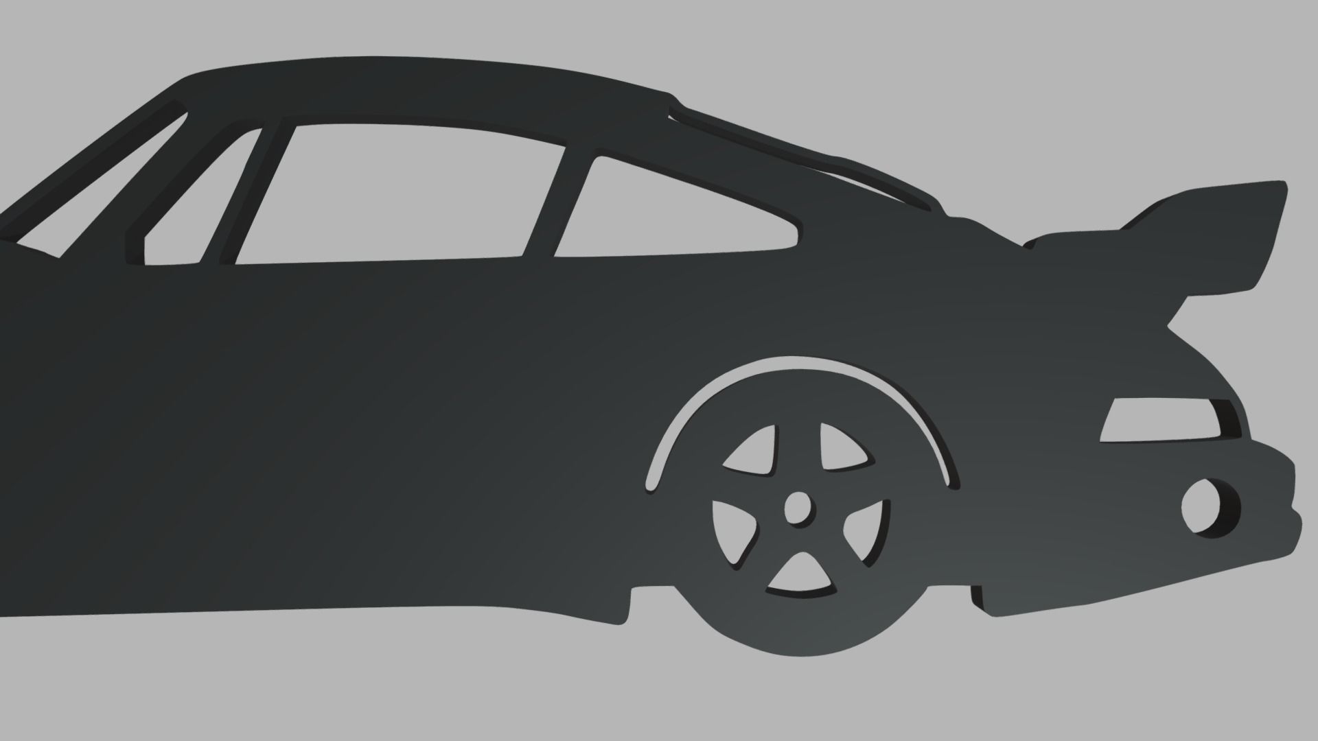 Porsche 911 964 Turbo Veilside Coupe 1993 Key Ring 3D print model_3