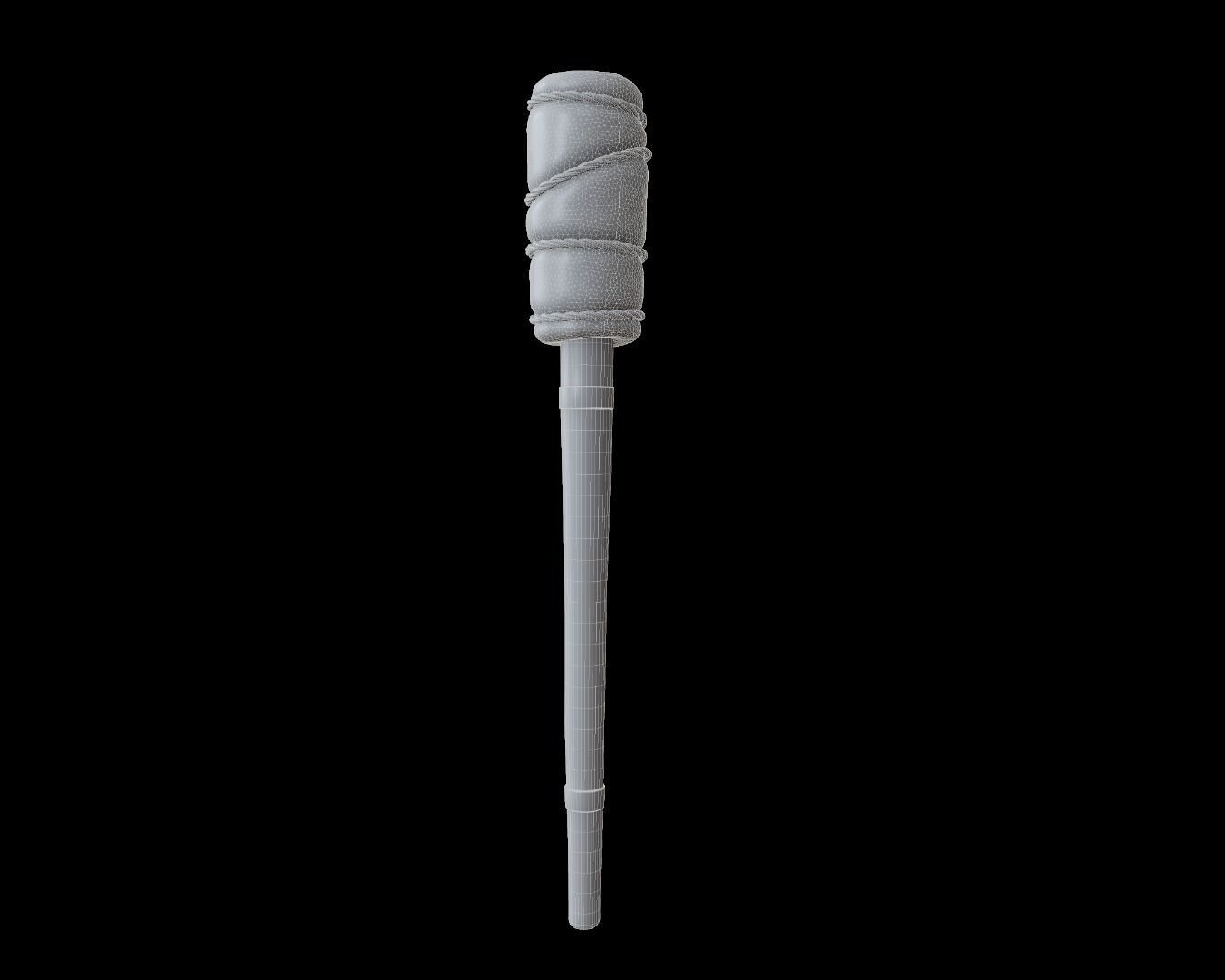 Wooden Torch 3D model_3