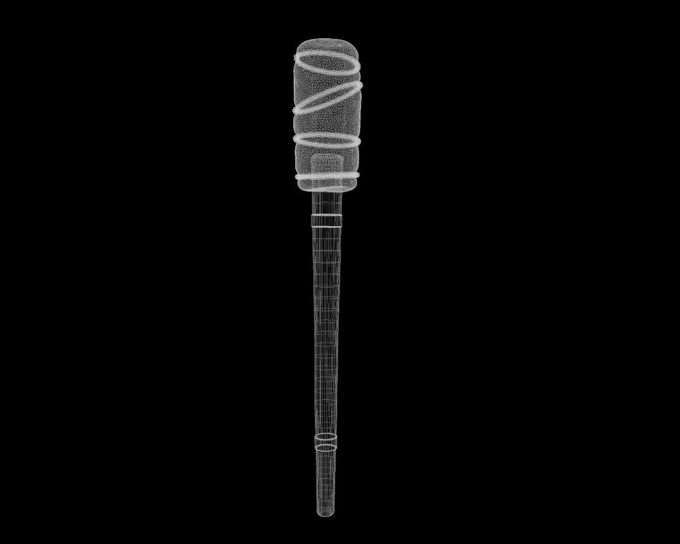 Wooden Torch 3D model_4