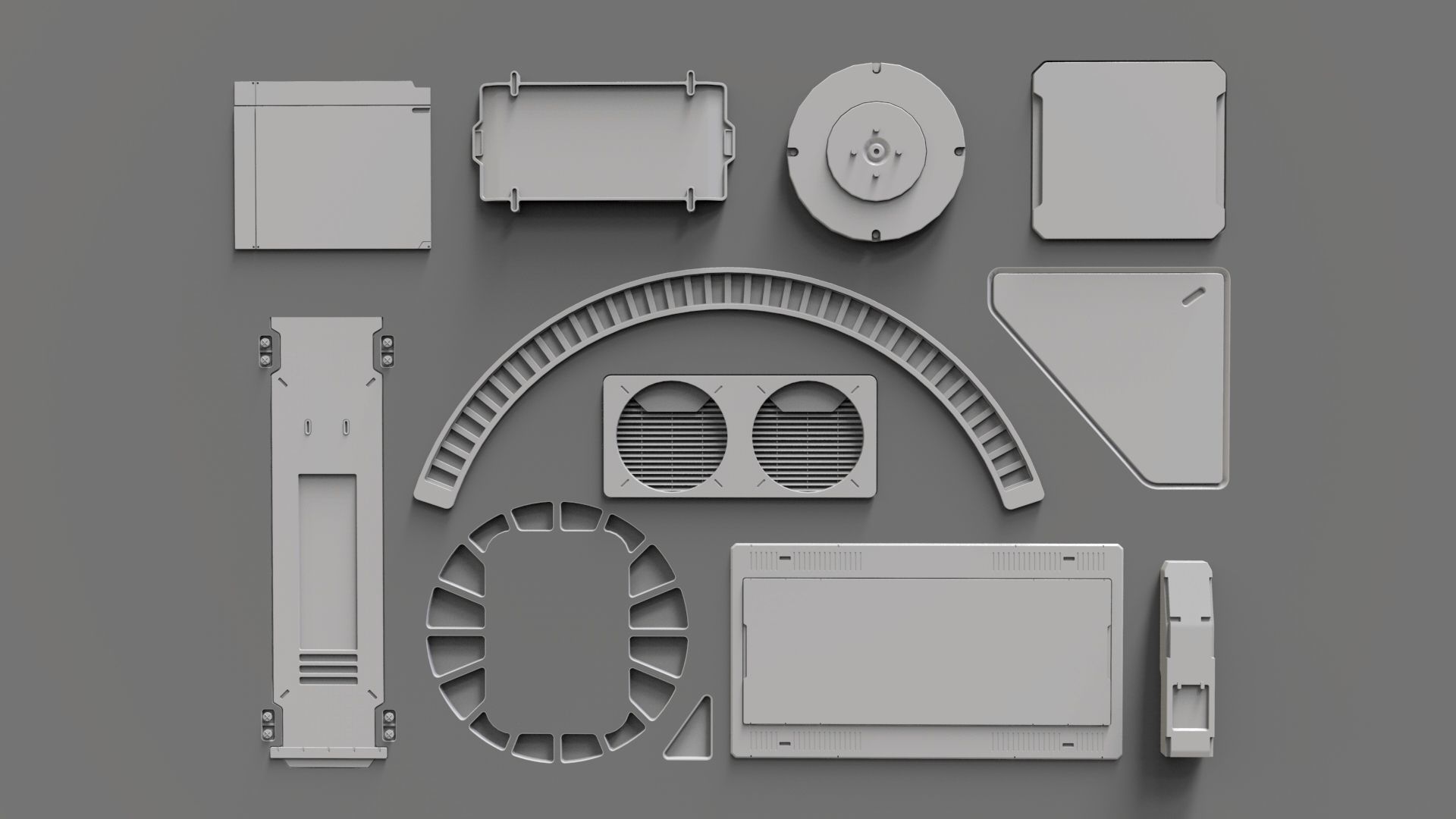 Sci fi trim sheets 3 3D model_2