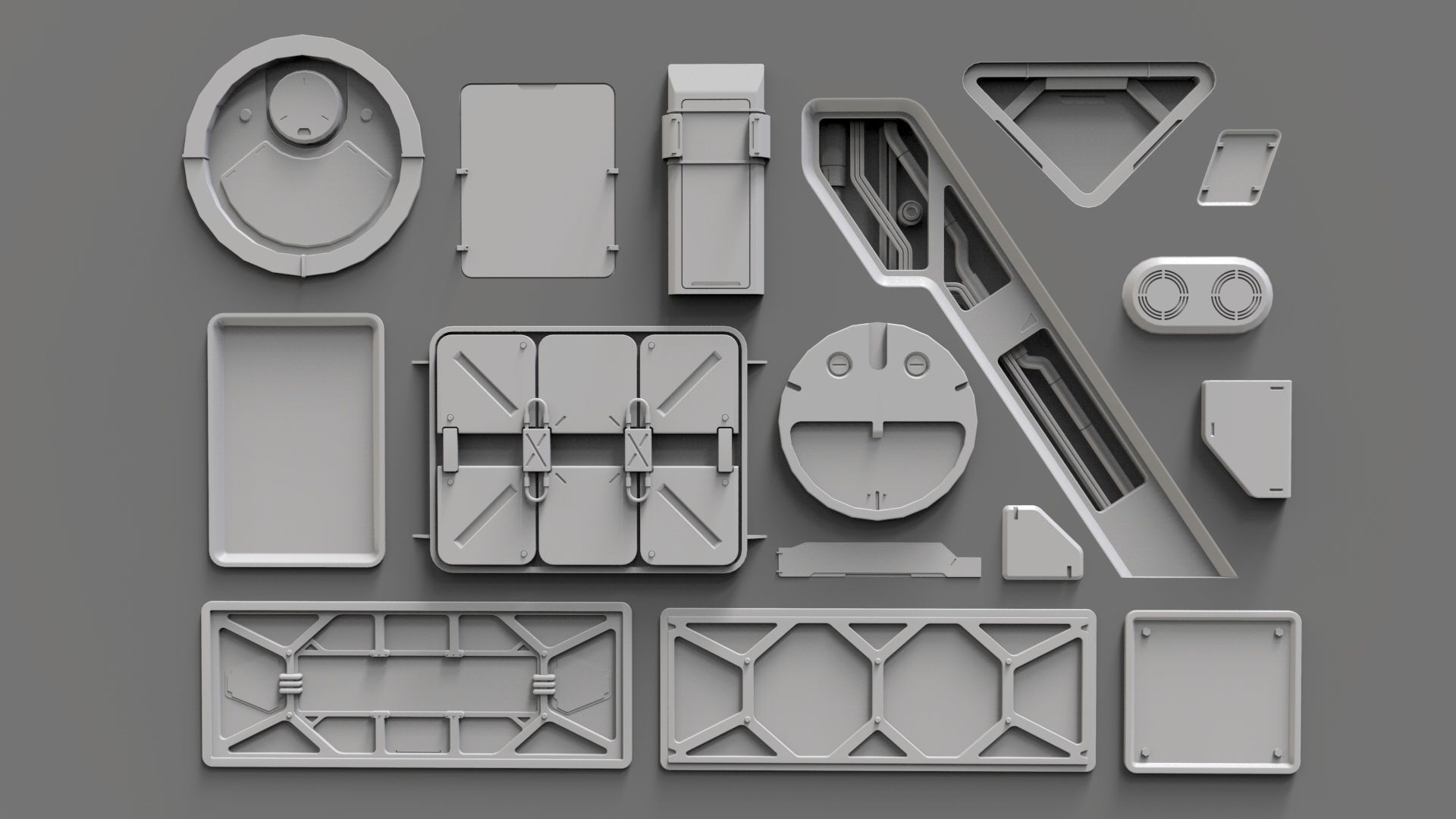 Sci fi trim sheets 3 3D model_1