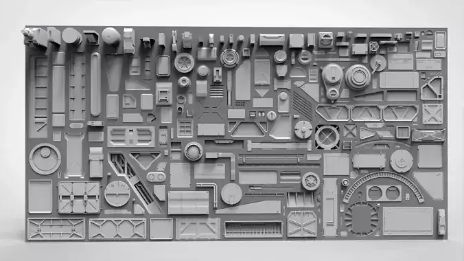 Sci fi trim sheets 3 3D model