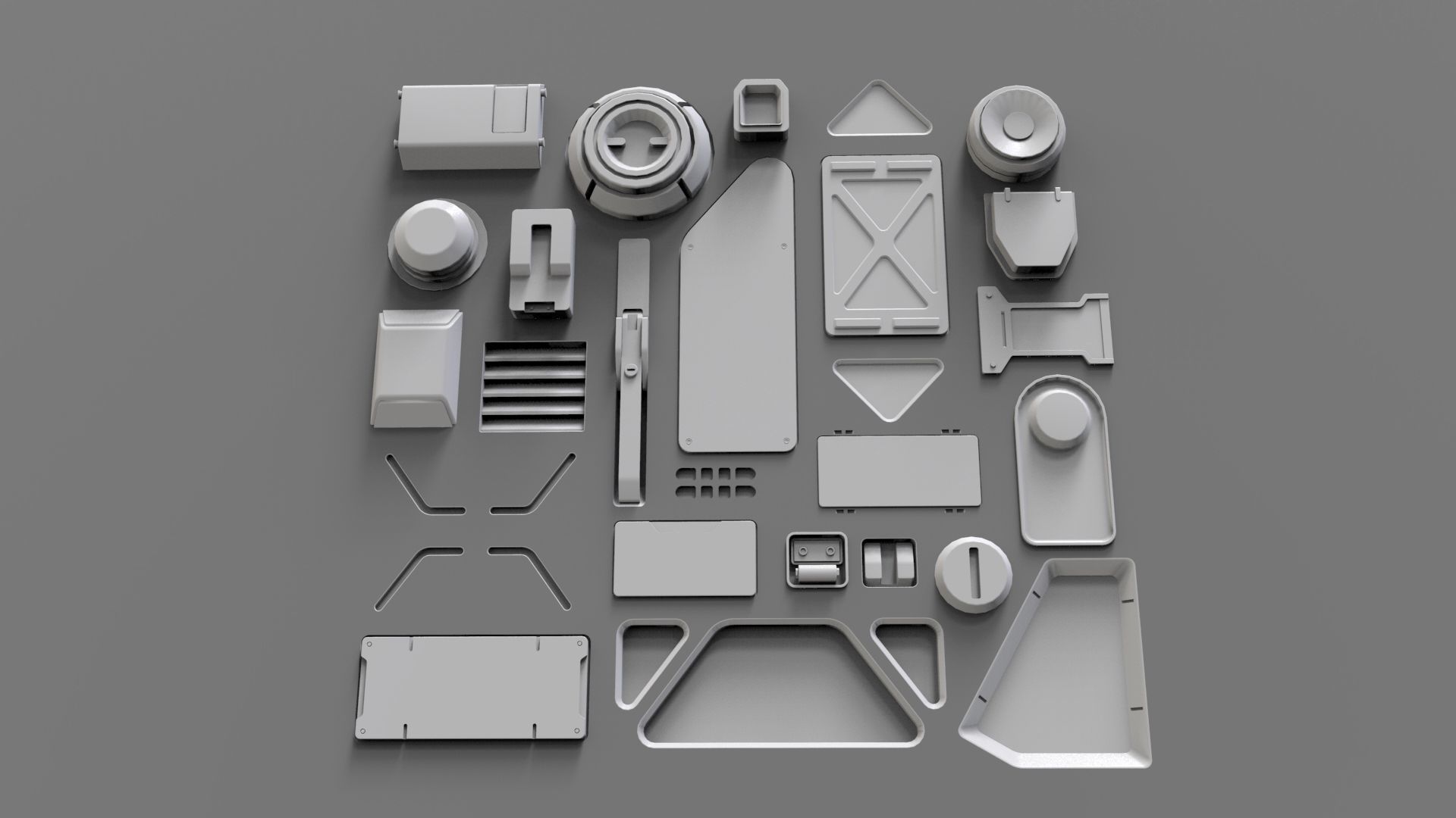 Sci fi trim sheets 3 3D model_6