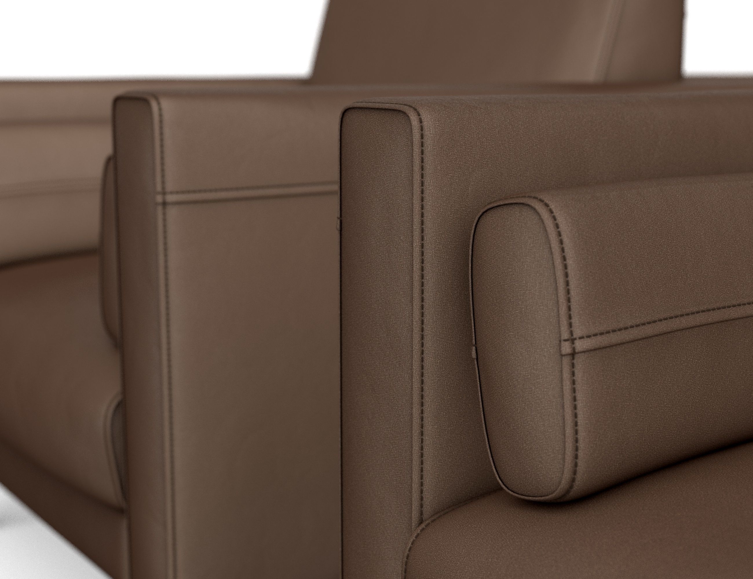 Sofa Set Leather Fabric Velvet 3D model_2