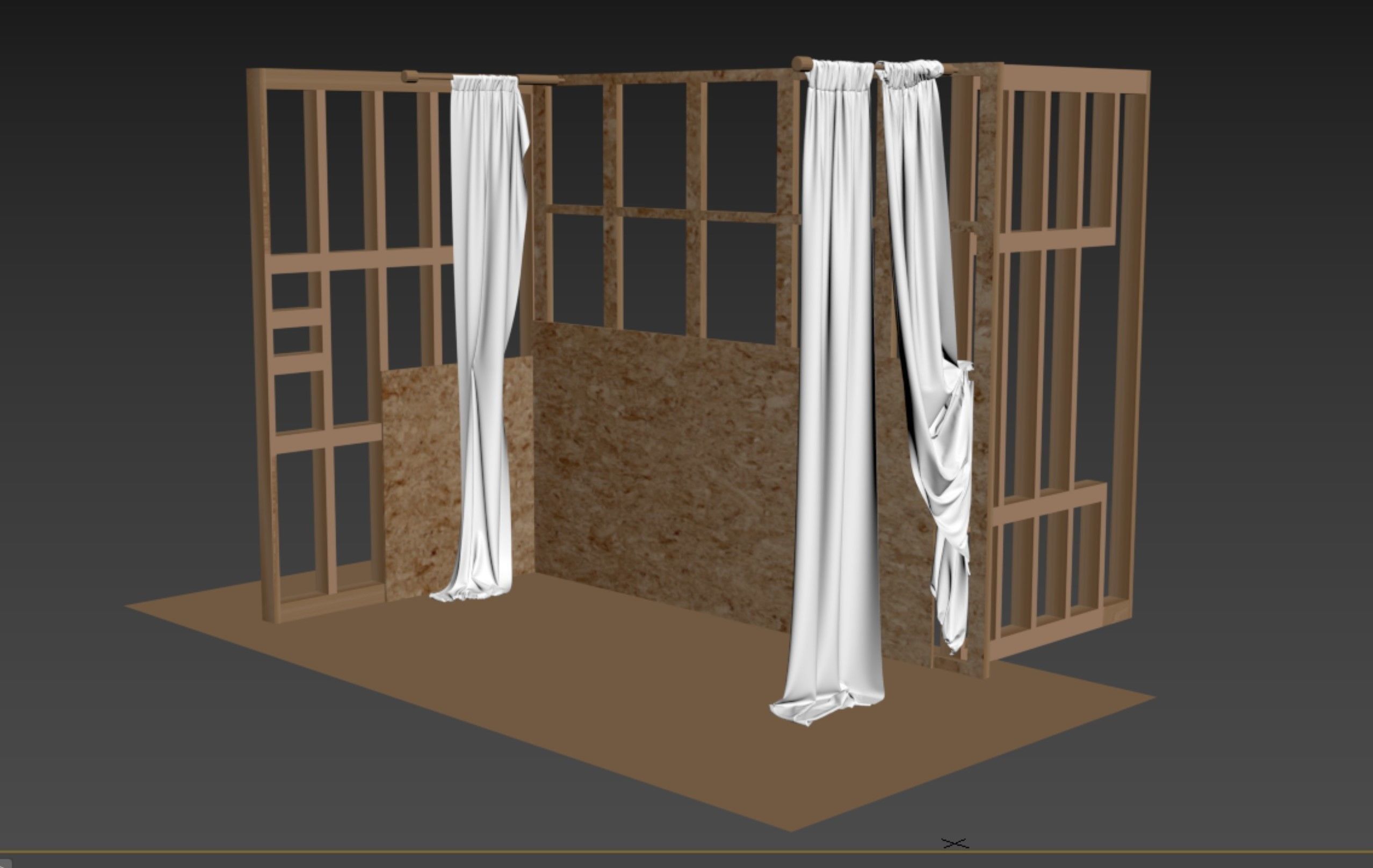 Curtain 3D model_2