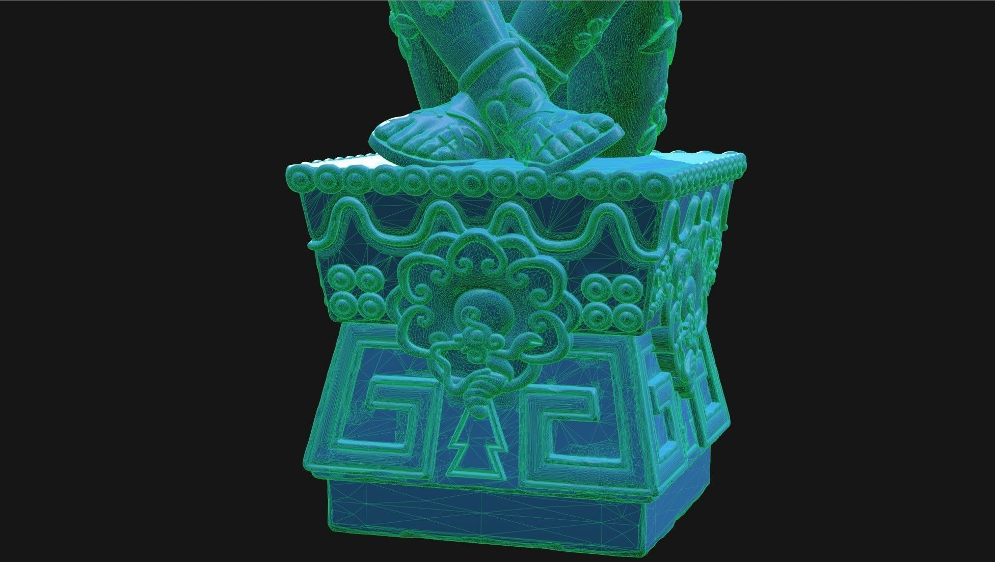 Statue Aztec Xochipilli 3D print model_8
