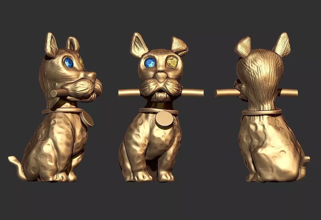  3D dog model 3D print model_0