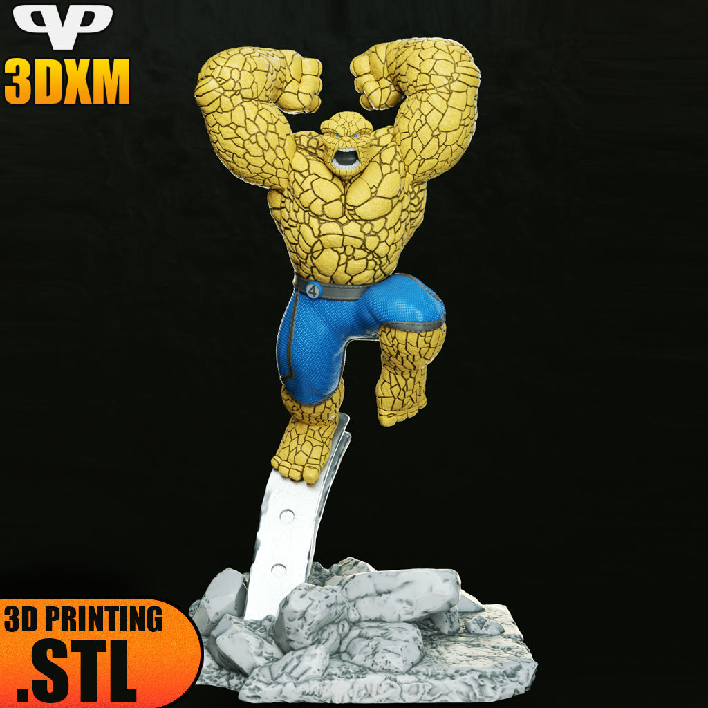 Fantastic 4 The Thing STL for 3D Printing ChibiSTL 3DXM 3D print model_1