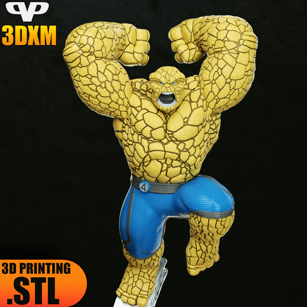 Fantastic 4 The Thing STL for 3D Printing ChibiSTL 3DXM 3D print model_2
