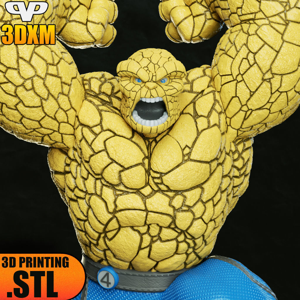 Fantastic 4 The Thing STL for 3D Printing ChibiSTL 3DXM 3D print model_3