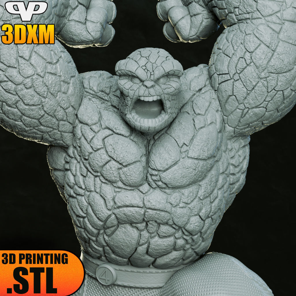 Fantastic 4 The Thing STL for 3D Printing ChibiSTL 3DXM 3D print model_6