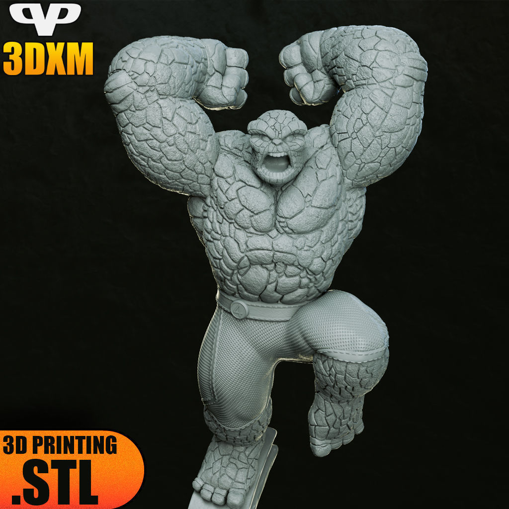 Fantastic 4 The Thing STL for 3D Printing ChibiSTL 3DXM 3D print model_5