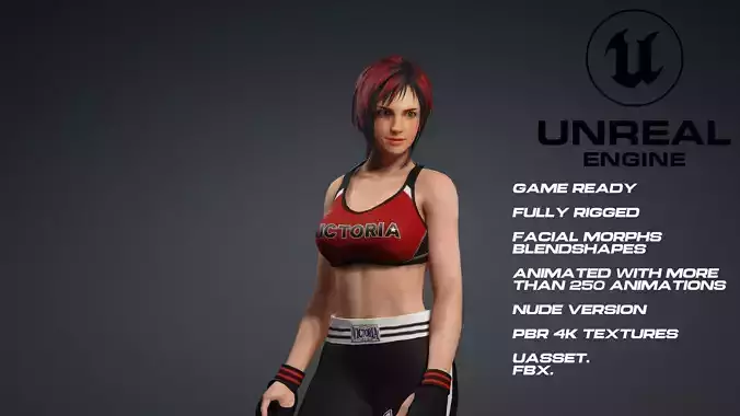 Mila - Dead or alive - UE5 - face - animated-nude version