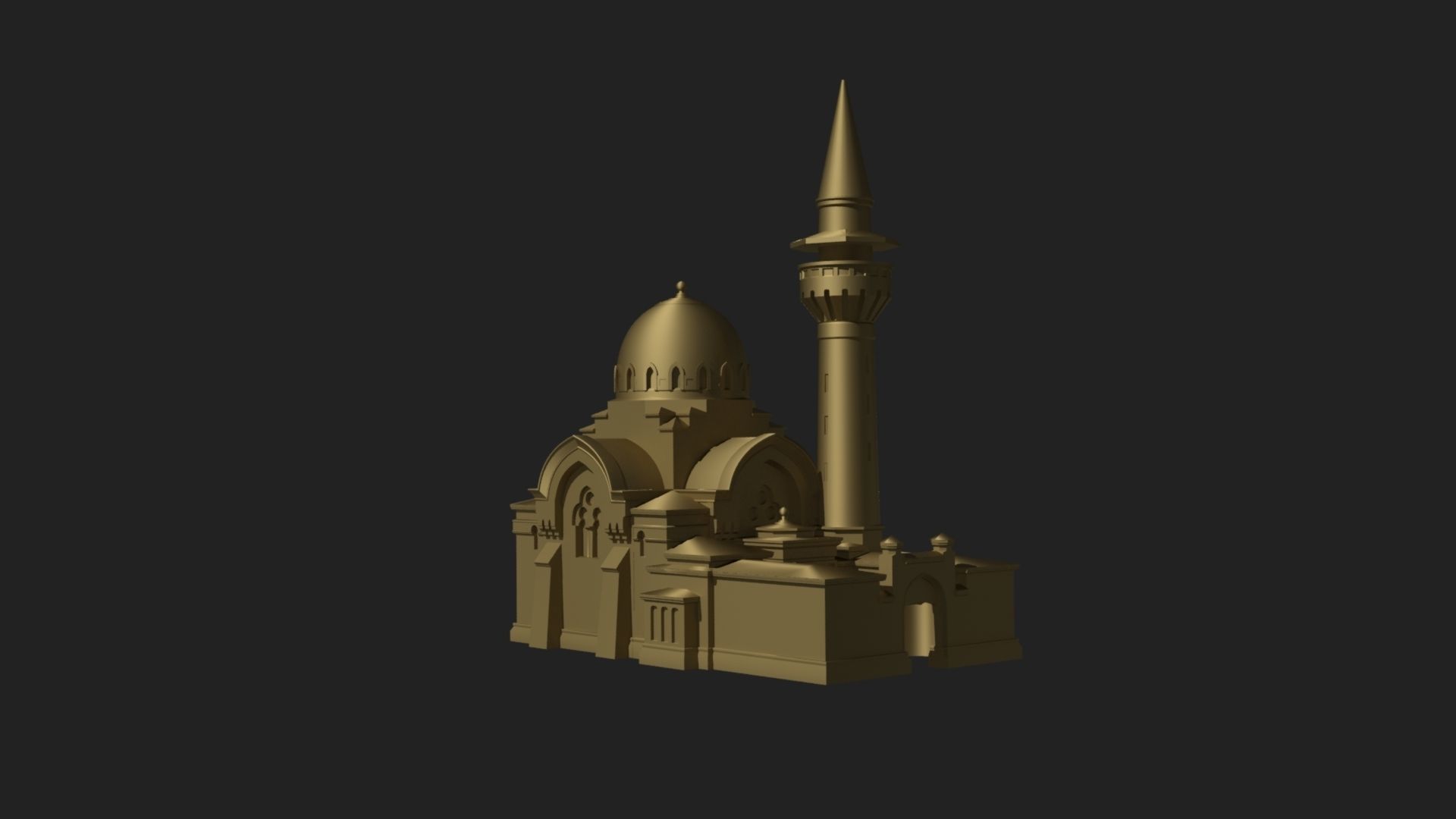 King Charles The First Mosque in Constanta 3D print model_4