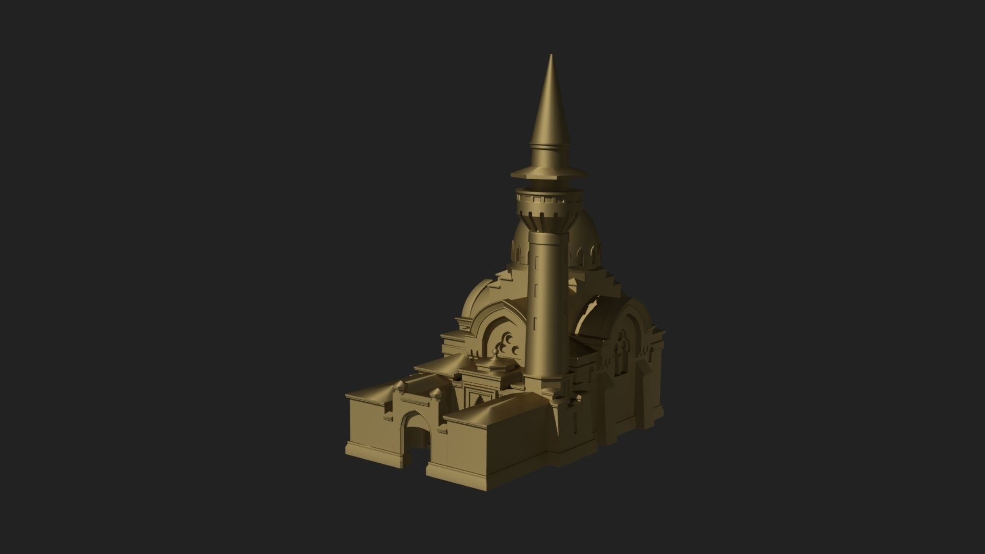King Charles The First Mosque in Constanta 3D print model_2