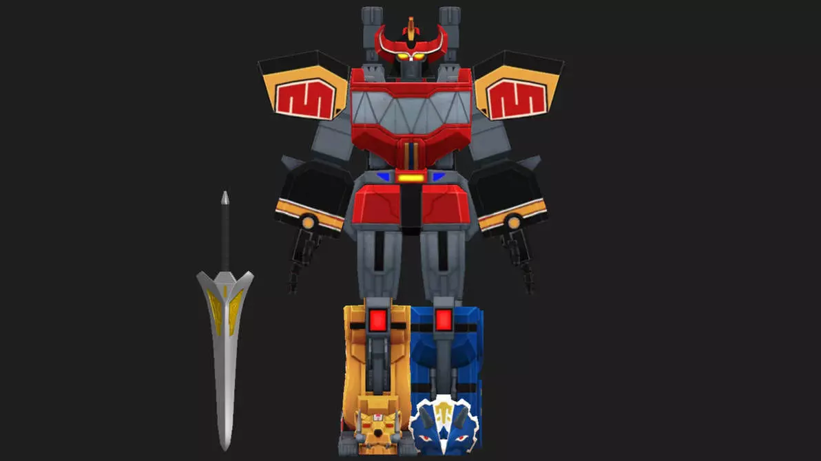 Dino Megazord 98 Low-poly 3D model_0