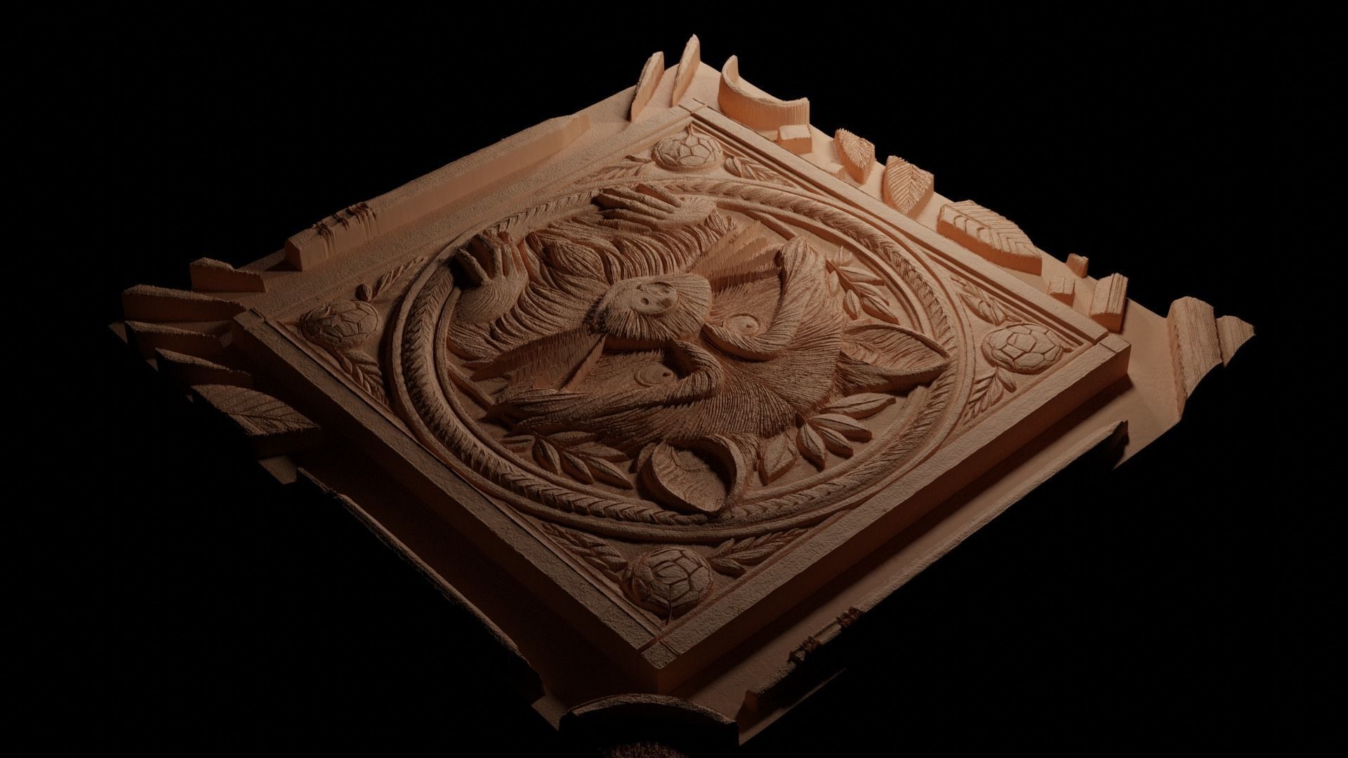 Raccoon CNC 3d Print High Relief Sand Casting 3D print model_3