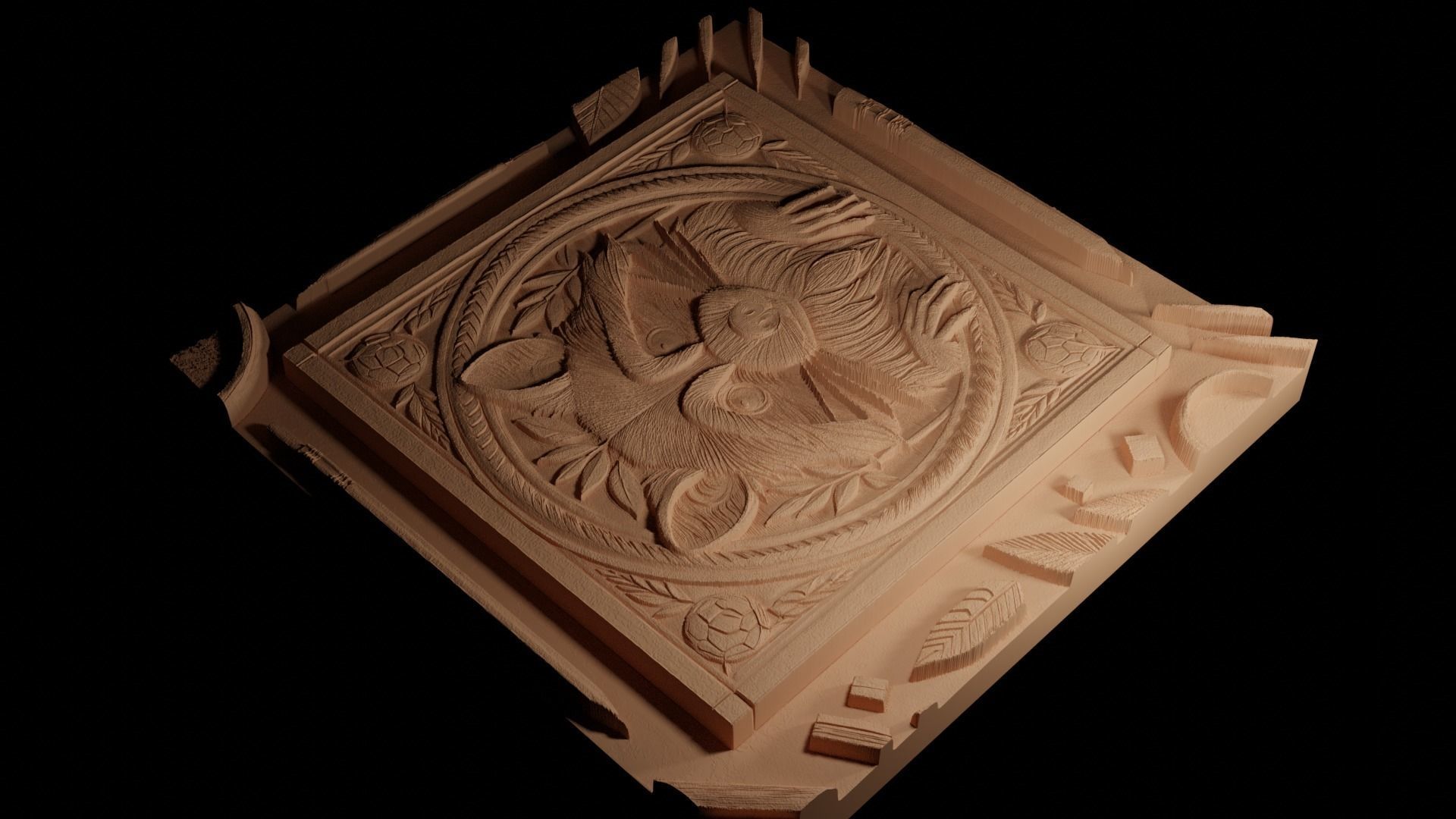 Raccoon CNC 3d Print High Relief Sand Casting 3D print model_4