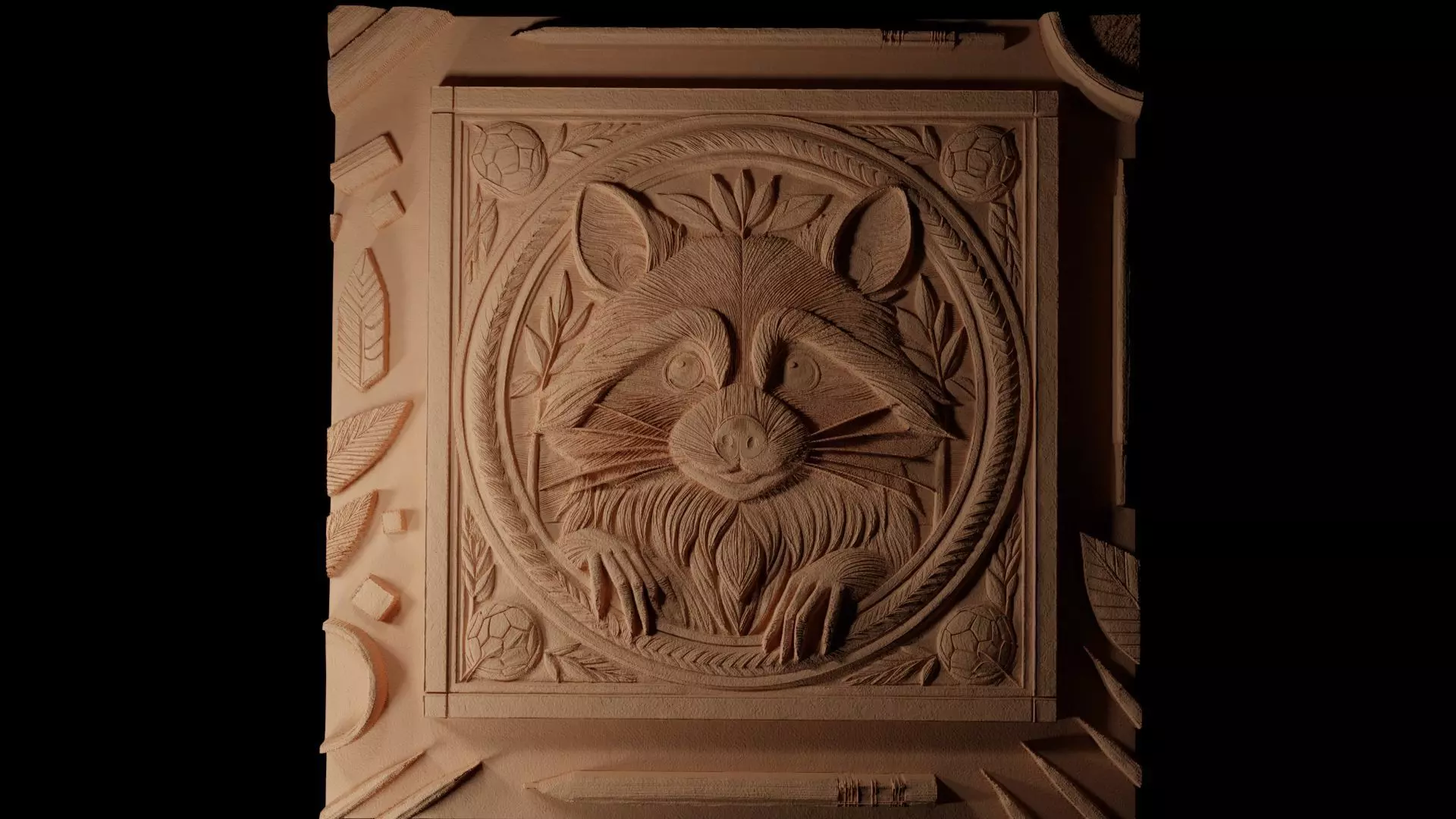 Raccoon CNC 3d Print High Relief Sand Casting 3D print model_0
