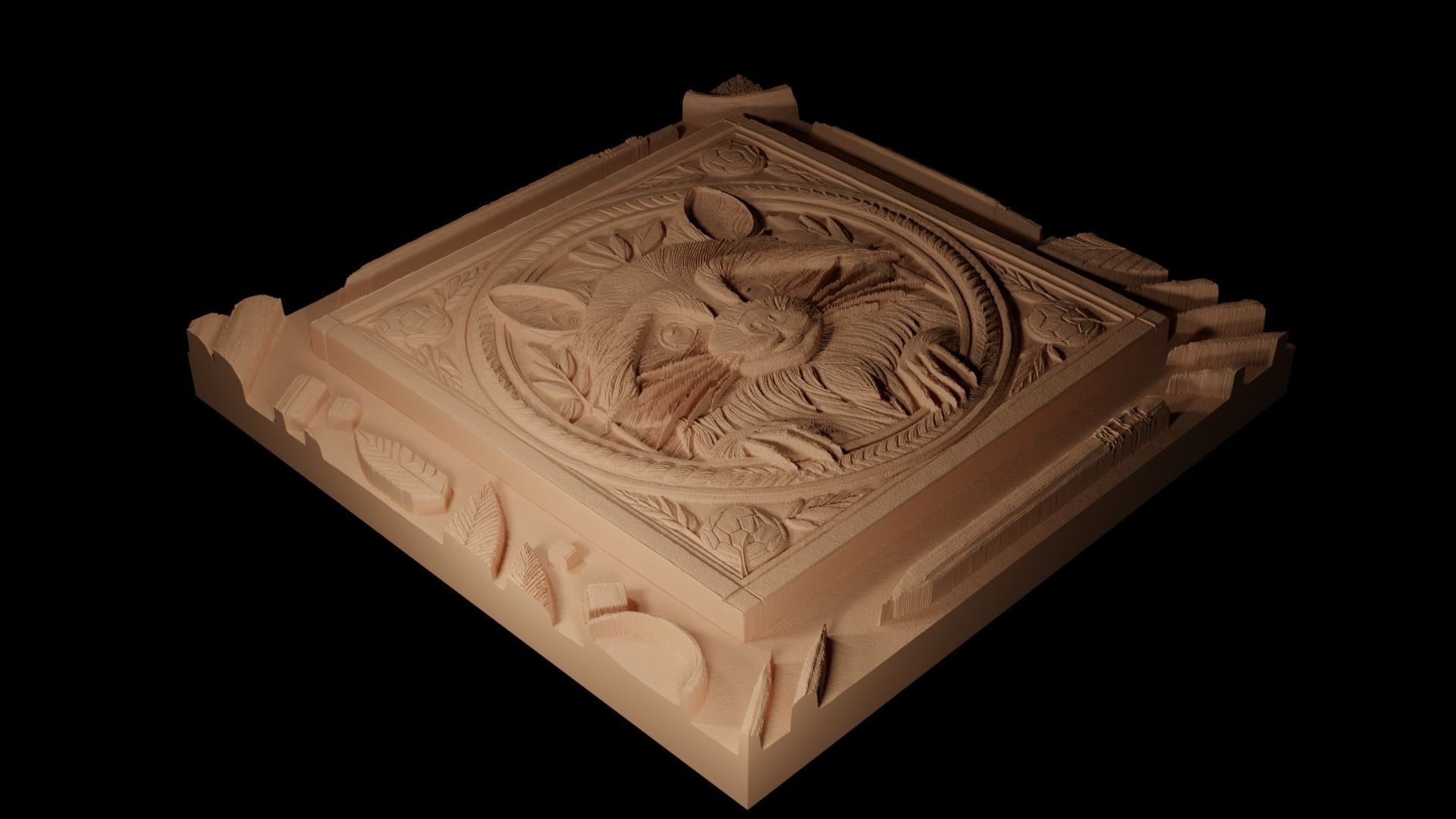 Raccoon CNC 3d Print High Relief Sand Casting 3D print model_2